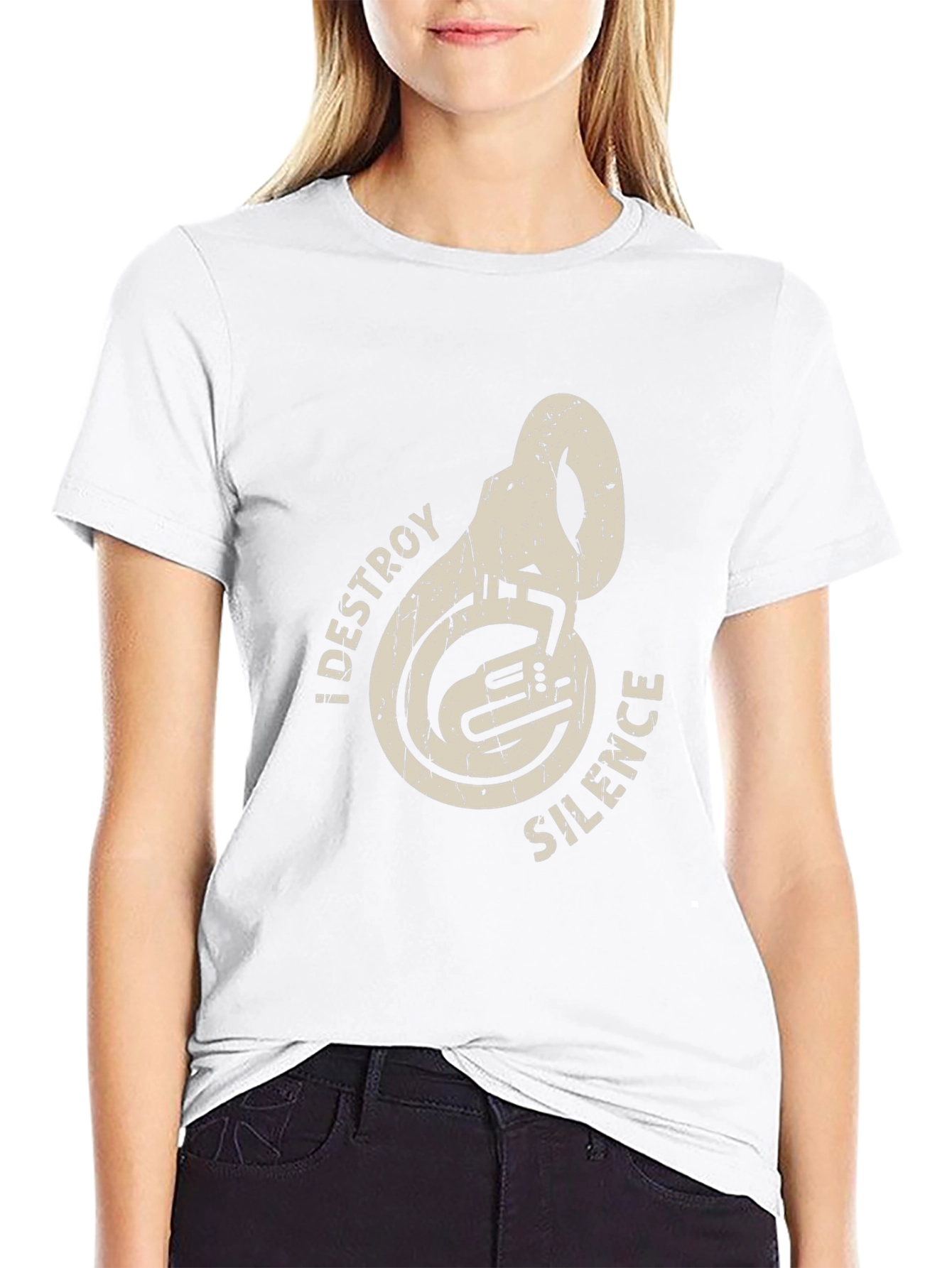 Destroy Silence Tuba Music Band Tee