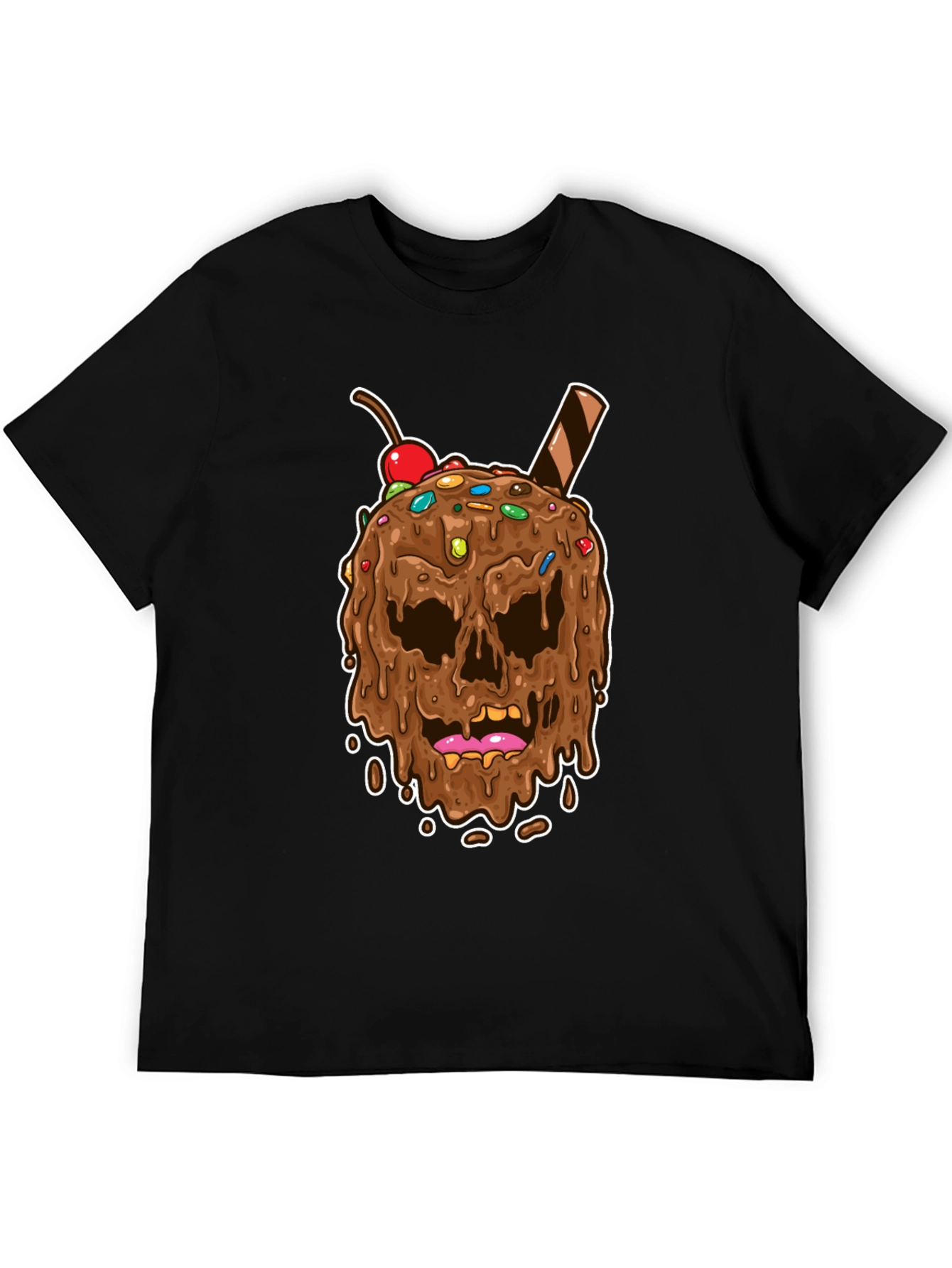 Skull Ice Cream Graphic Tee - Novelty Design