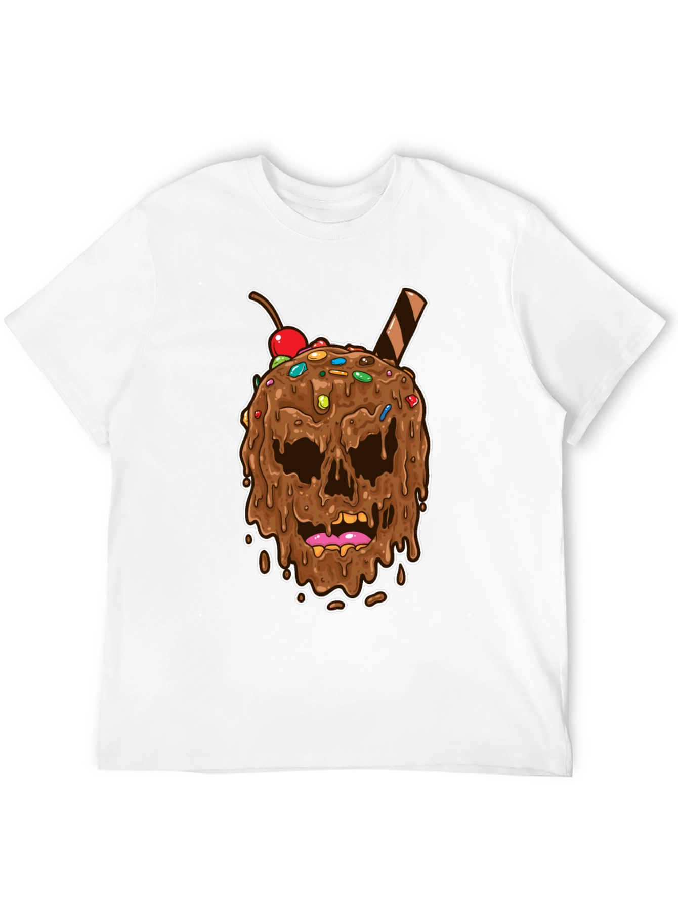 Skull Ice Cream Graphic Tee - Novelty Design