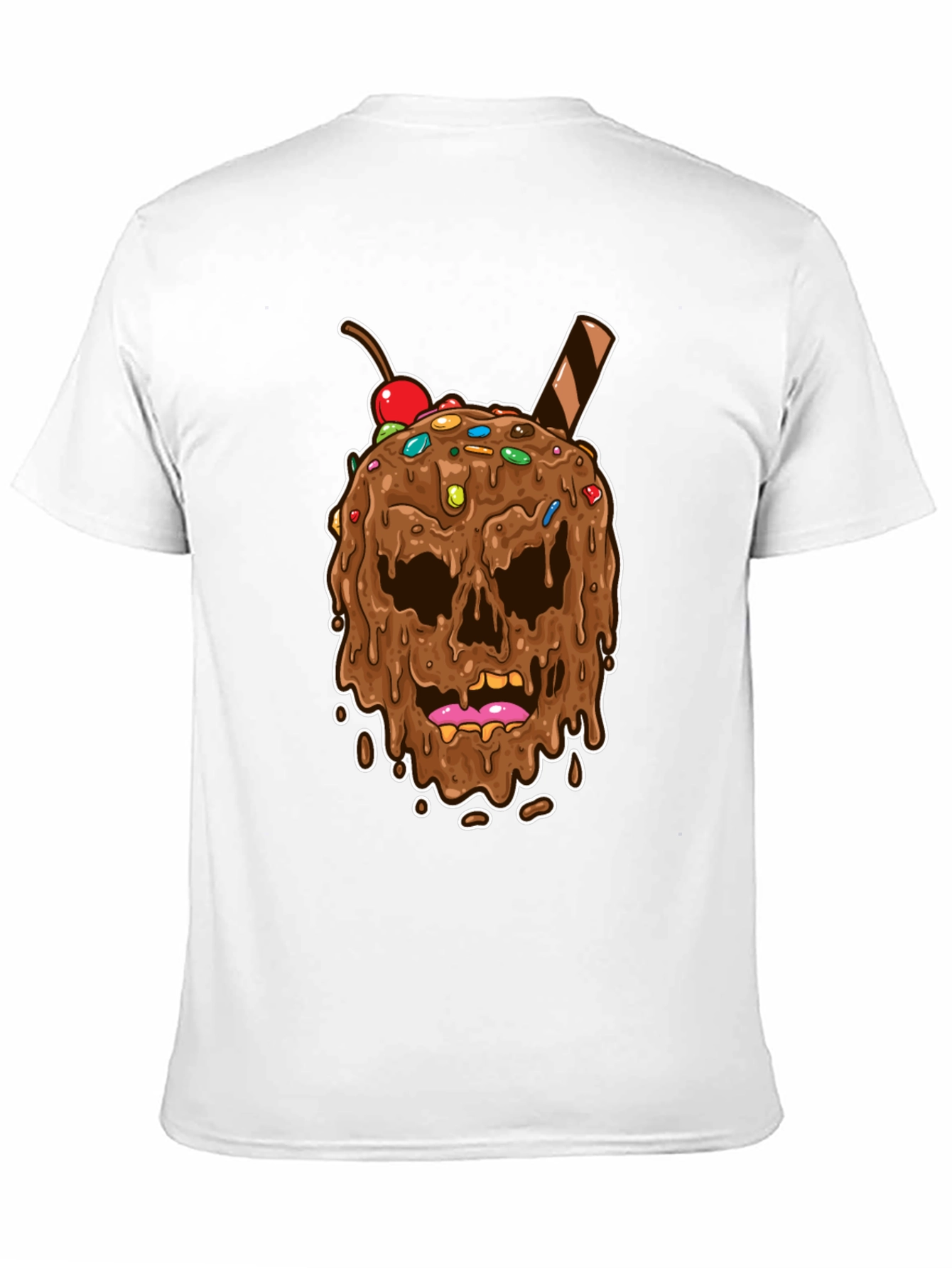 Skull Ice Cream Graphic Tee - Novelty Design
