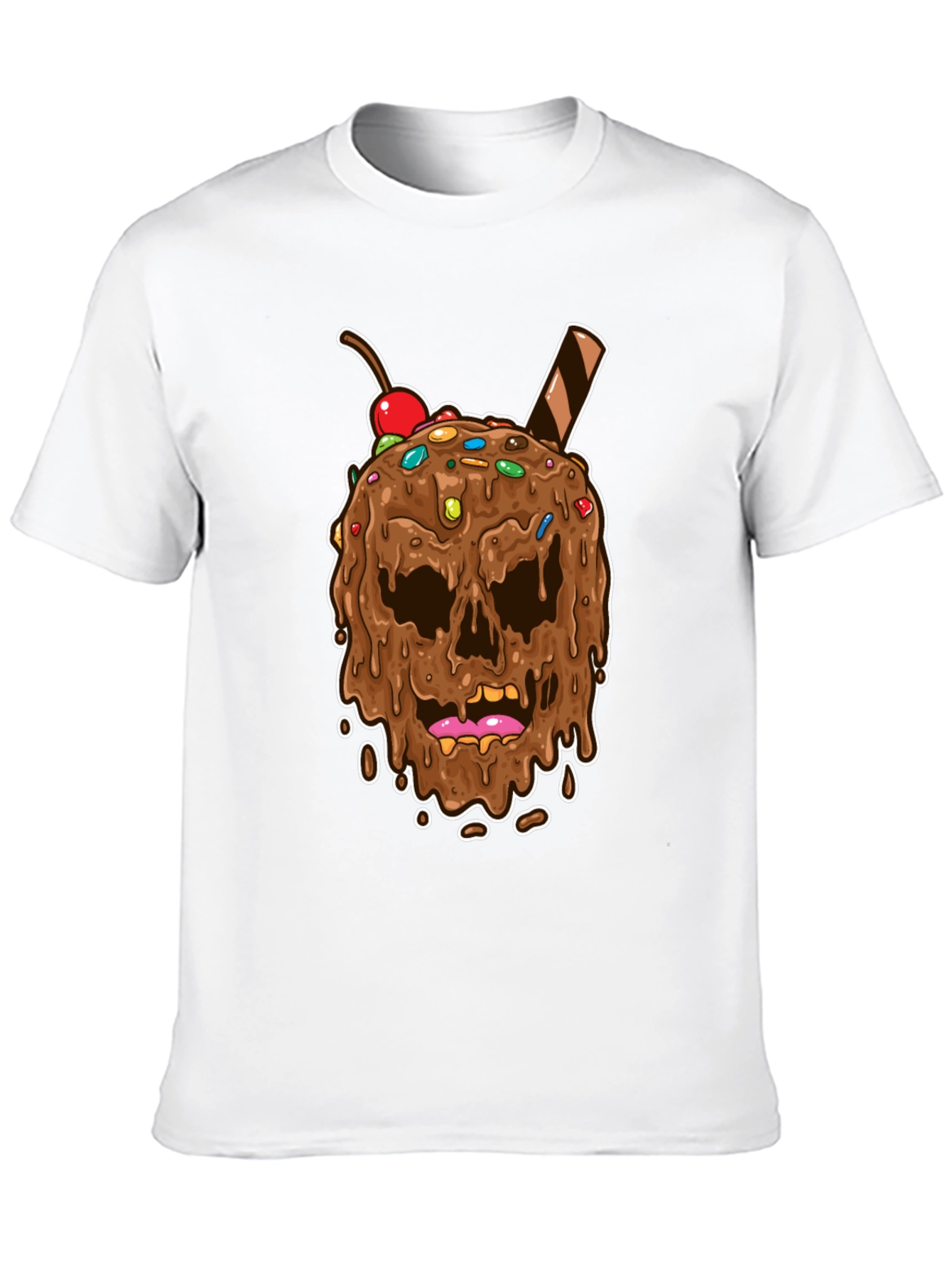 Skull Ice Cream Graphic Tee - Novelty Design