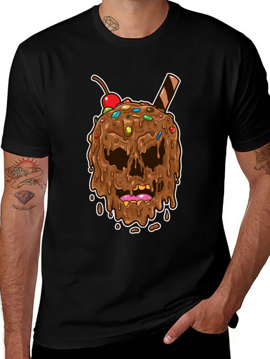 Skull Ice Cream Graphic Tee - Novelty Design