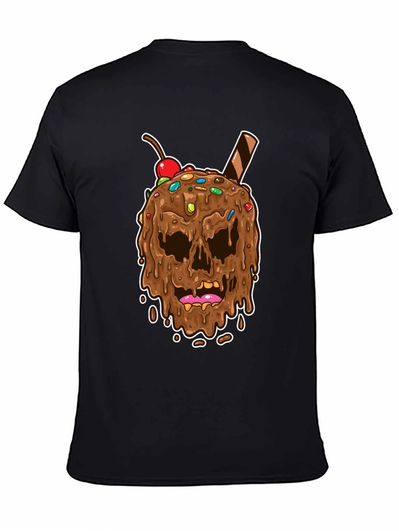 Skull Ice Cream Graphic Tee - Novelty Design