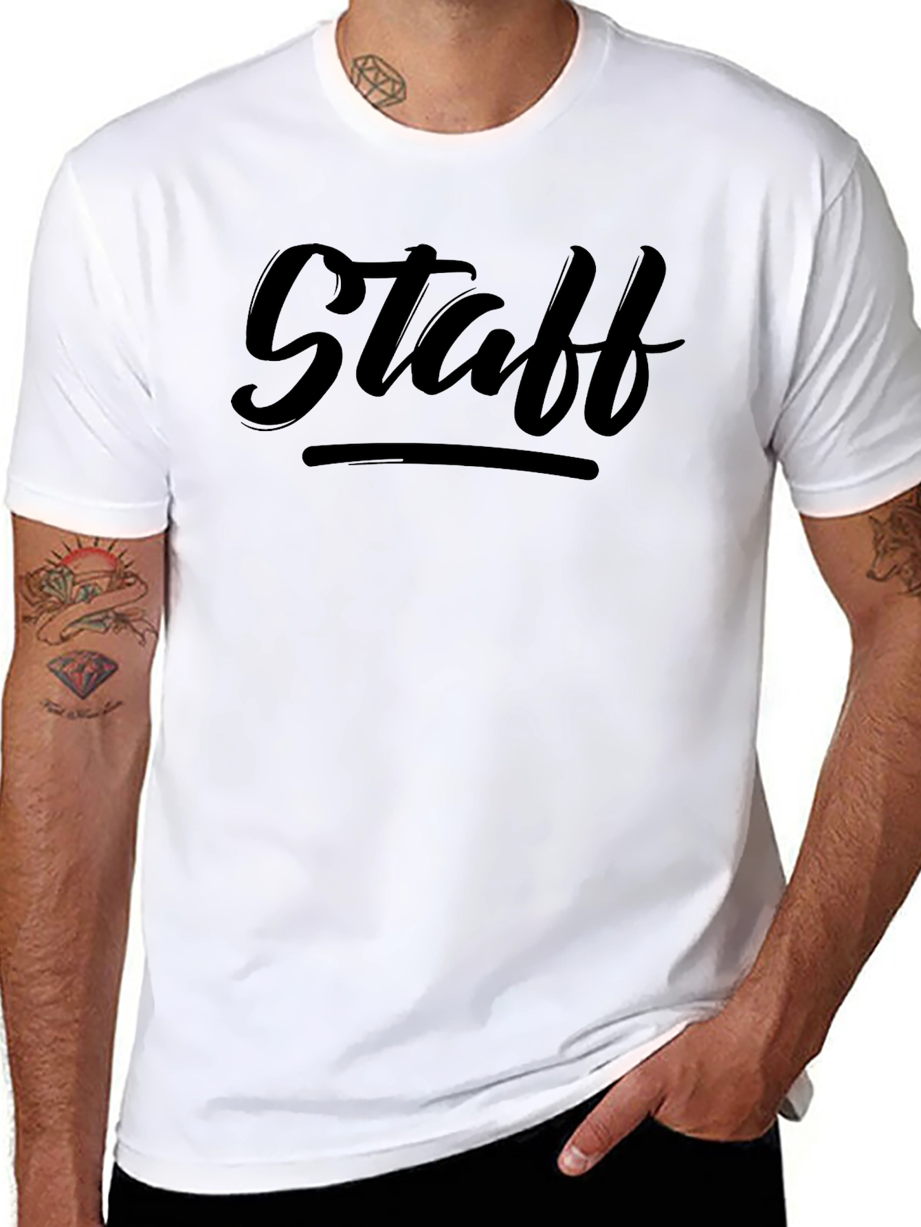 Staff T-Shirt: Black Crew Neck Tee