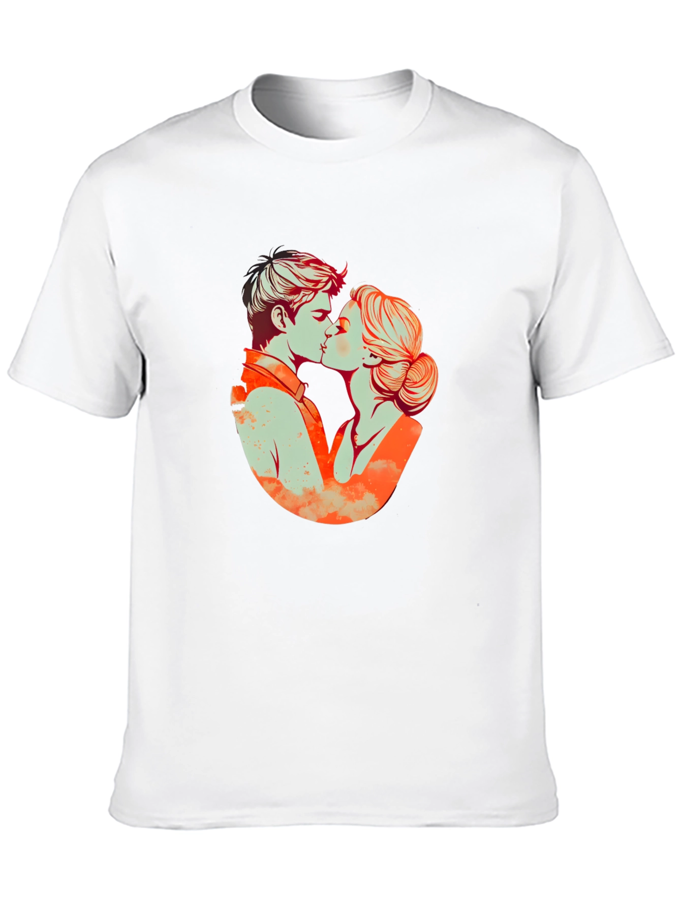 Kissing Couple Graphic Tee - Black