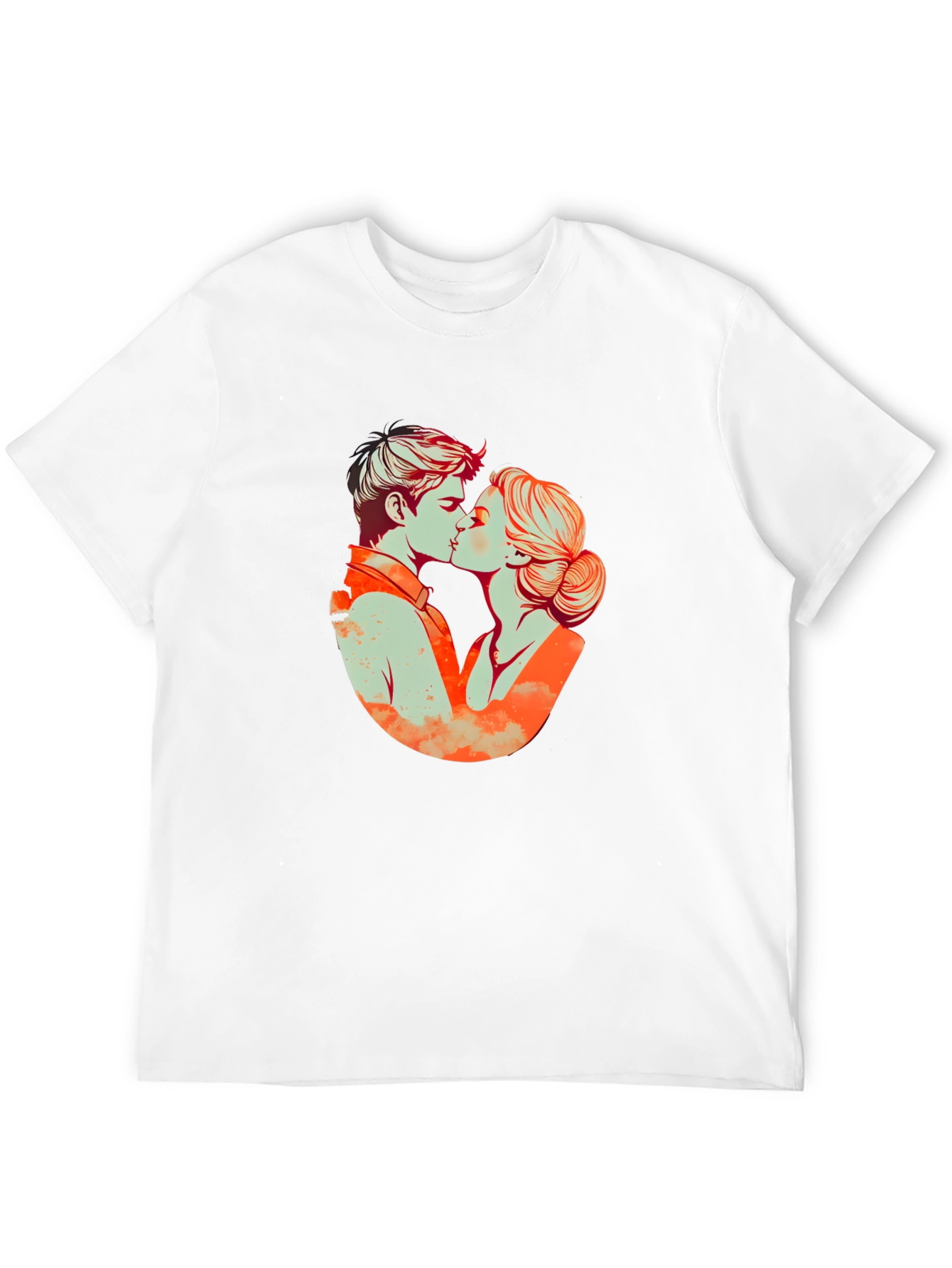 Kissing Couple Graphic Tee - Black