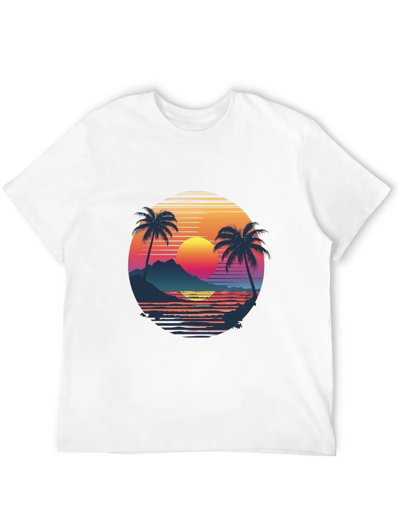 Retro Sunset Palm Tree Graphic Tee
