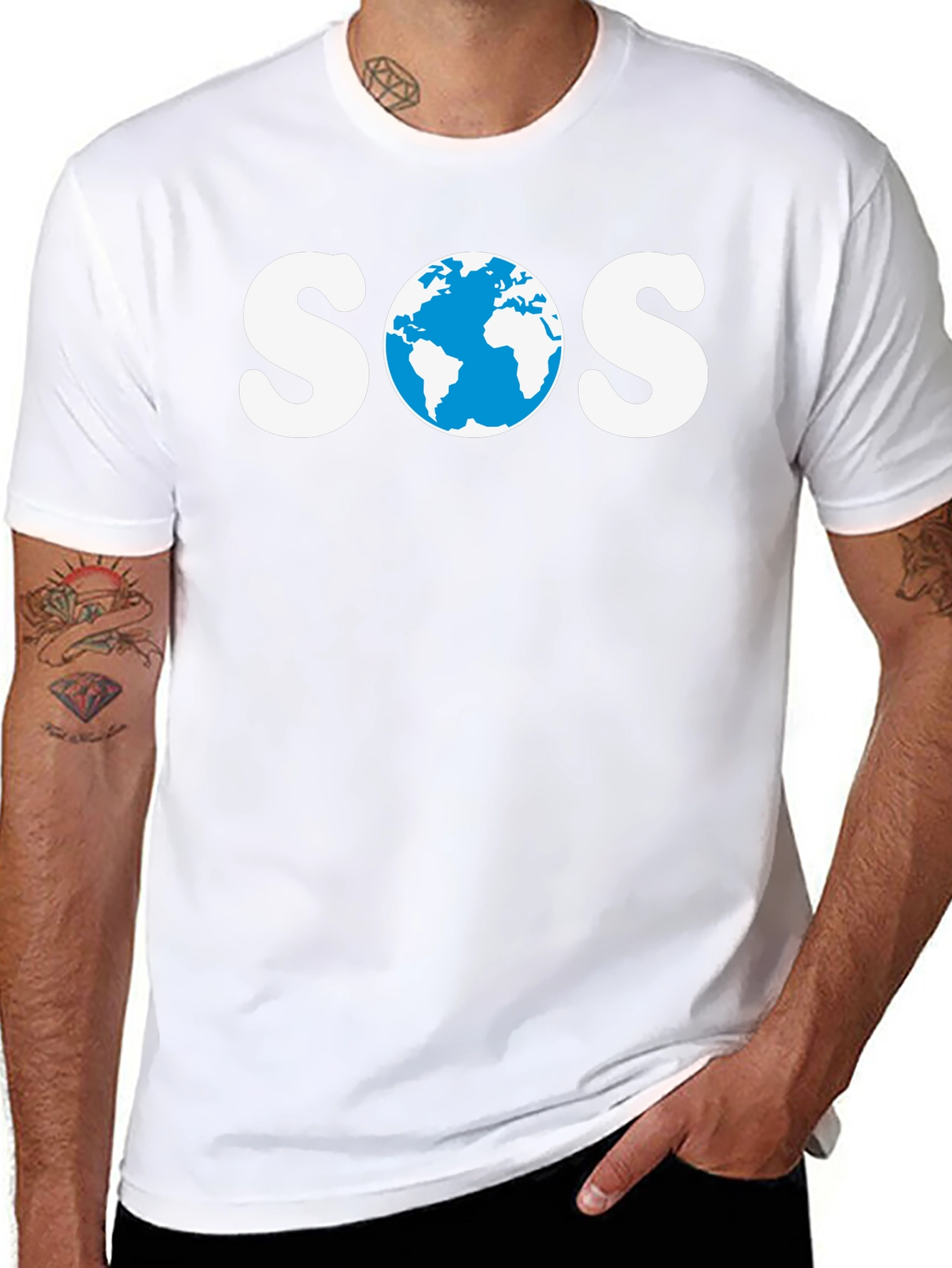 SOS Earth Graphic Tee - Save Our Planet T-Shirt