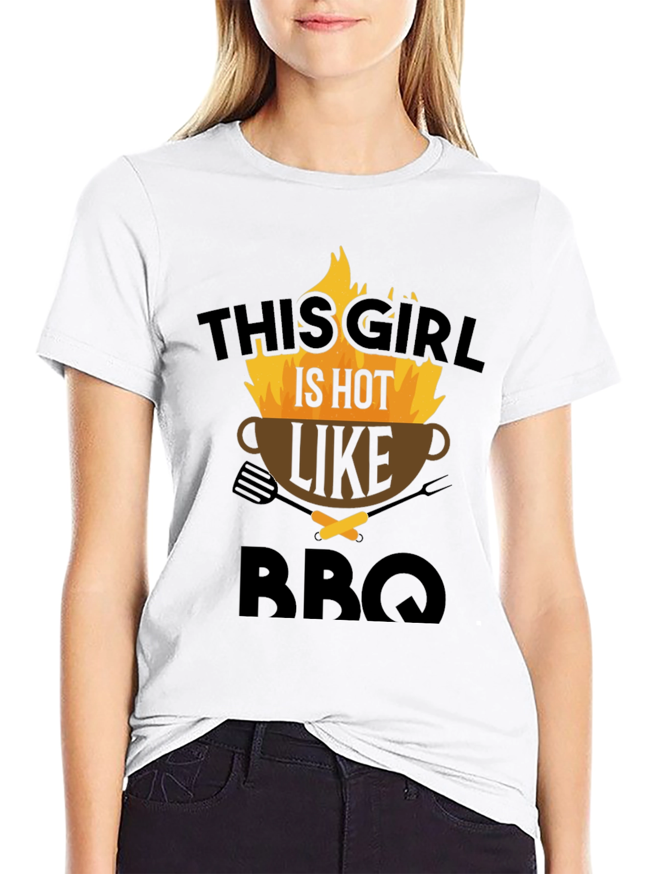 This Girl Is Hot Like BBQ Graphic Tee