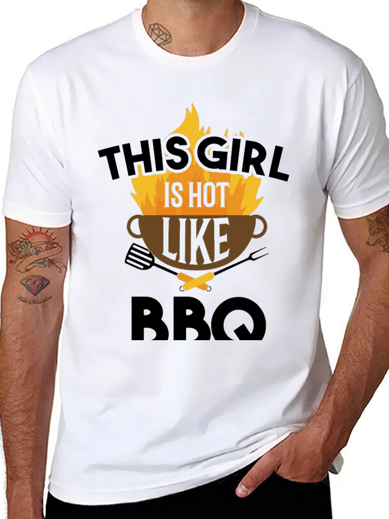 This Girl Is Hot Like BBQ Graphic Tee