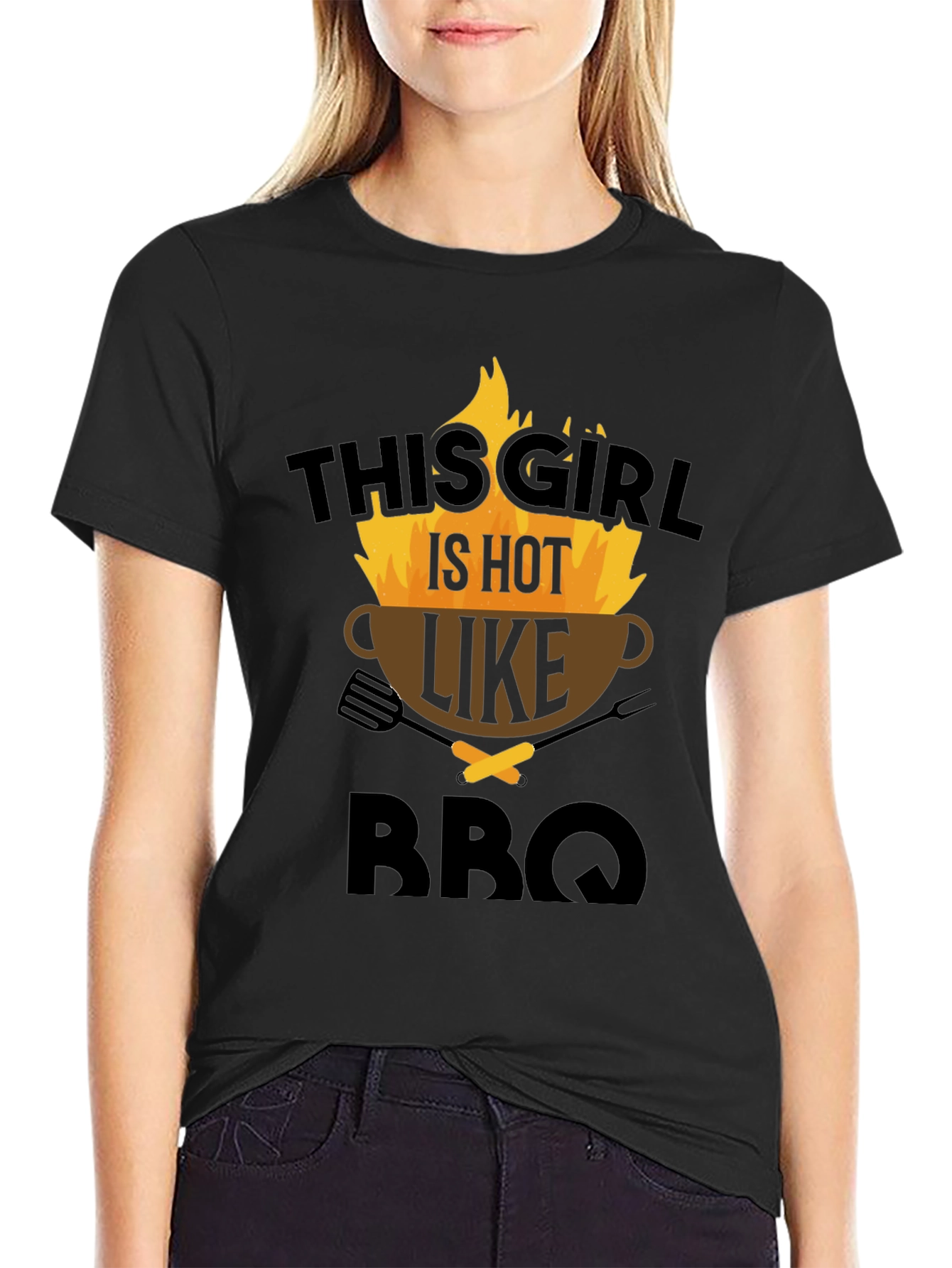 This Girl Is Hot Like BBQ Graphic Tee