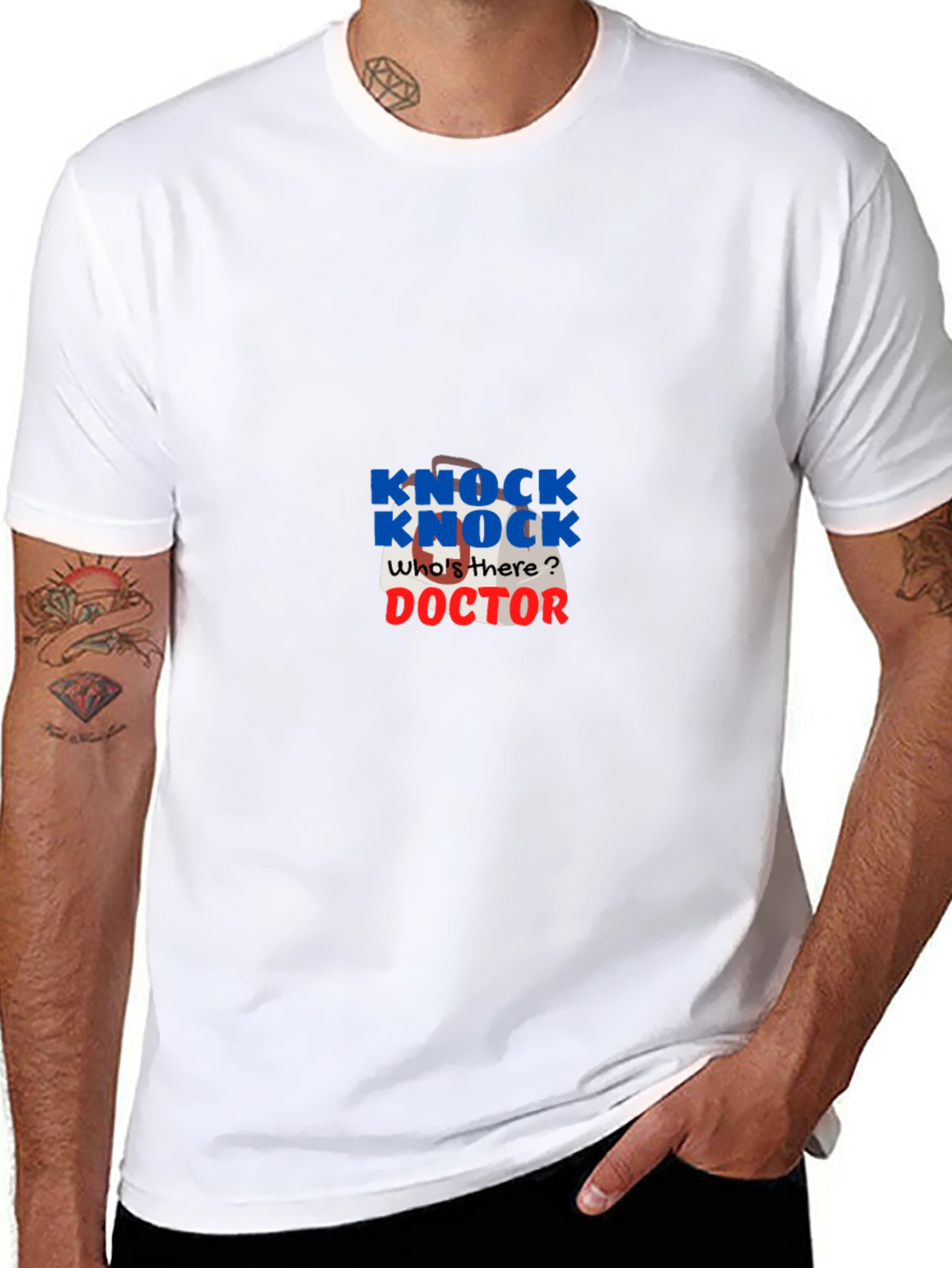 Knock Knock Doctor Joke T-Shirt - Black
