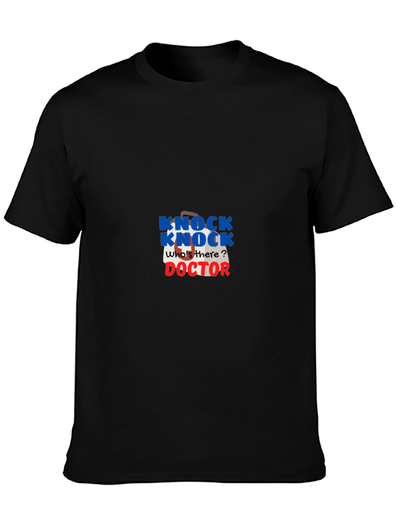 Knock Knock Doctor Joke T-Shirt - Black