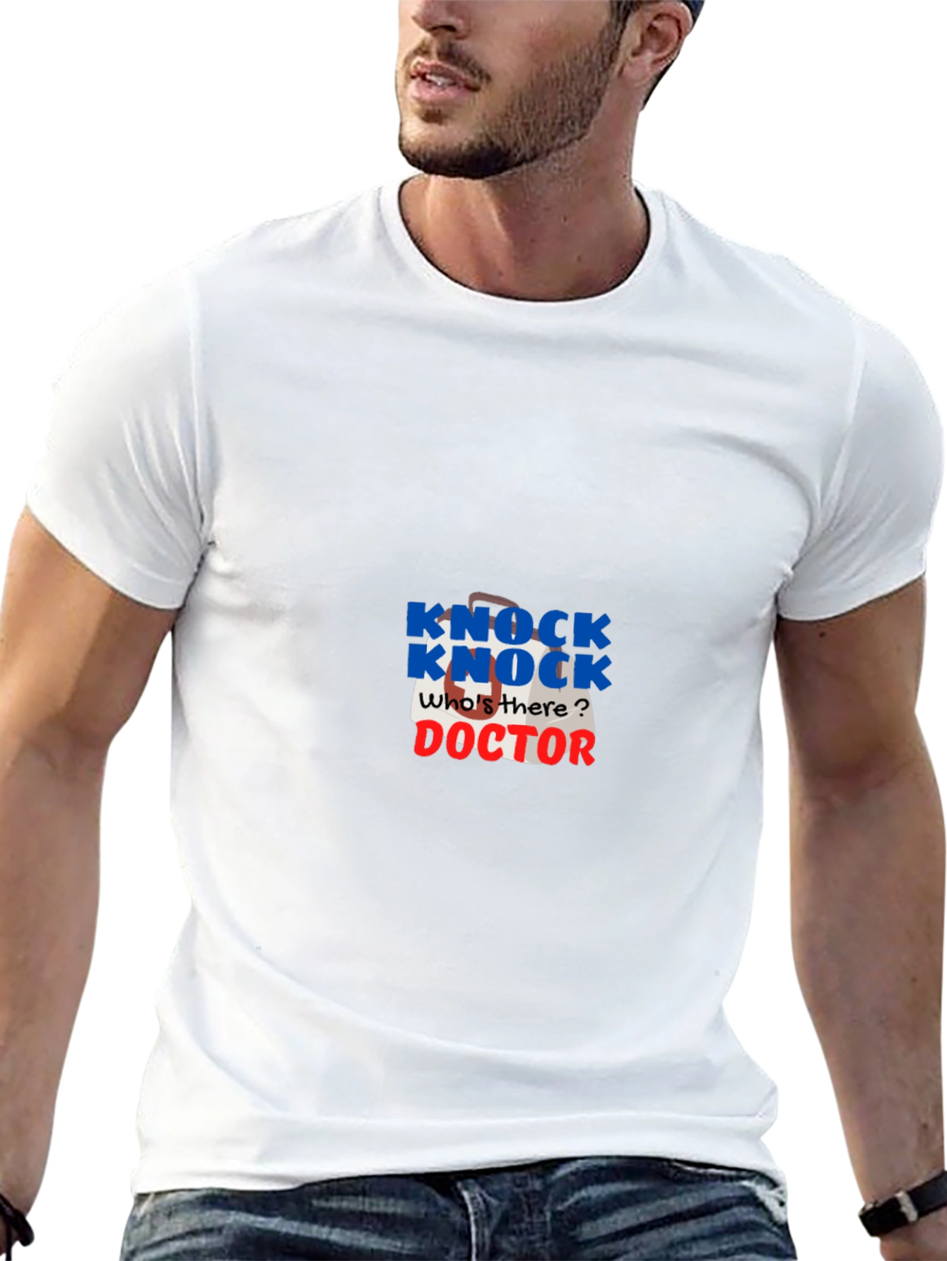 Knock Knock Doctor Joke T-Shirt - Black