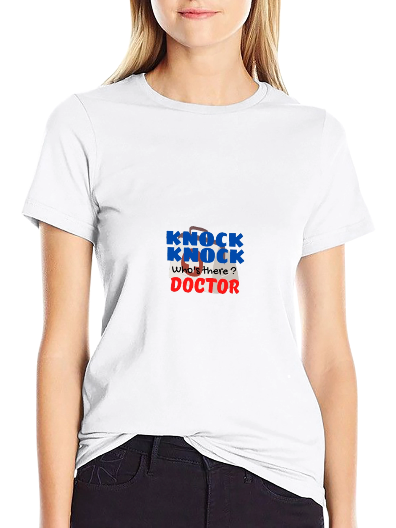 Knock Knock Doctor Joke T-Shirt - Black