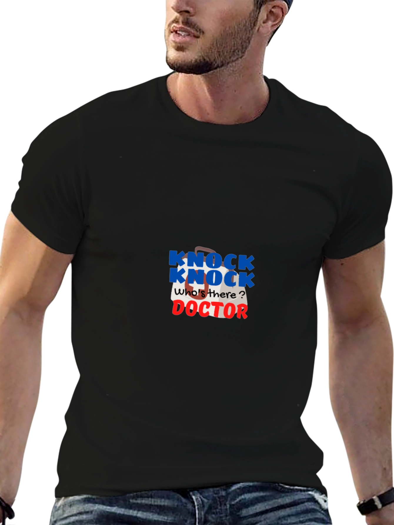 Knock Knock Doctor Joke T-Shirt - Black