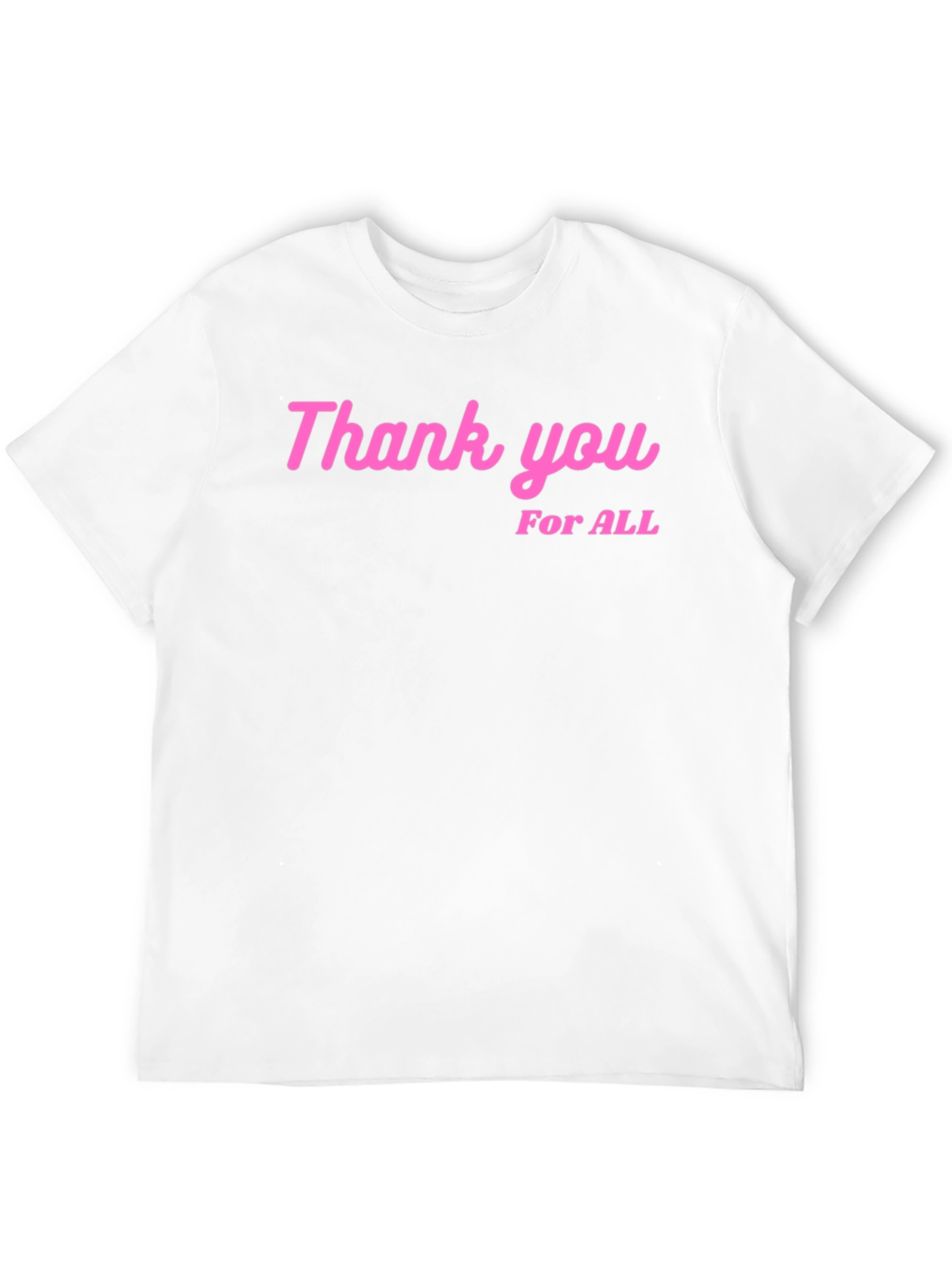 Thank You For All Pink Print Black T-Shirt