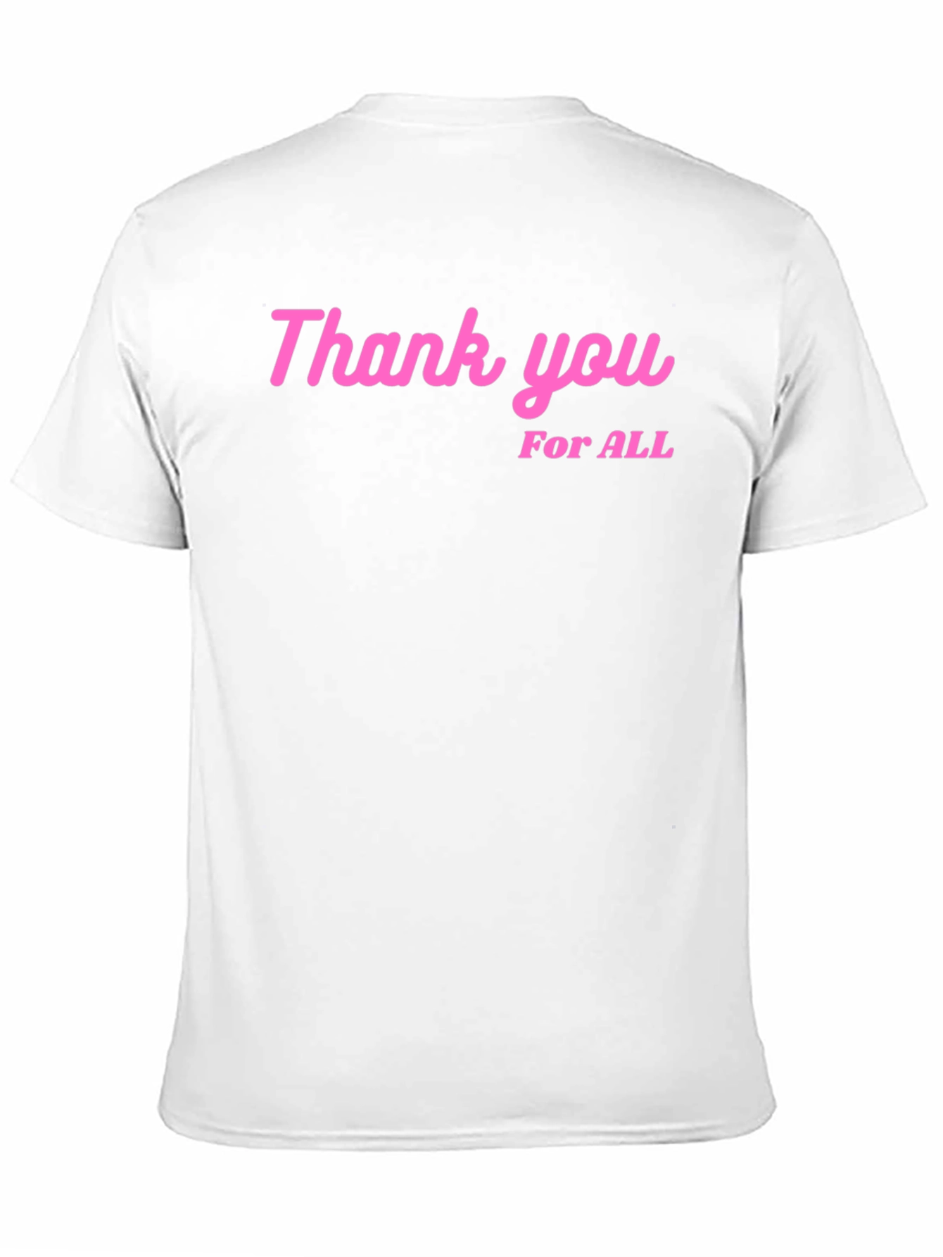 Thank You For All Pink Print Black T-Shirt