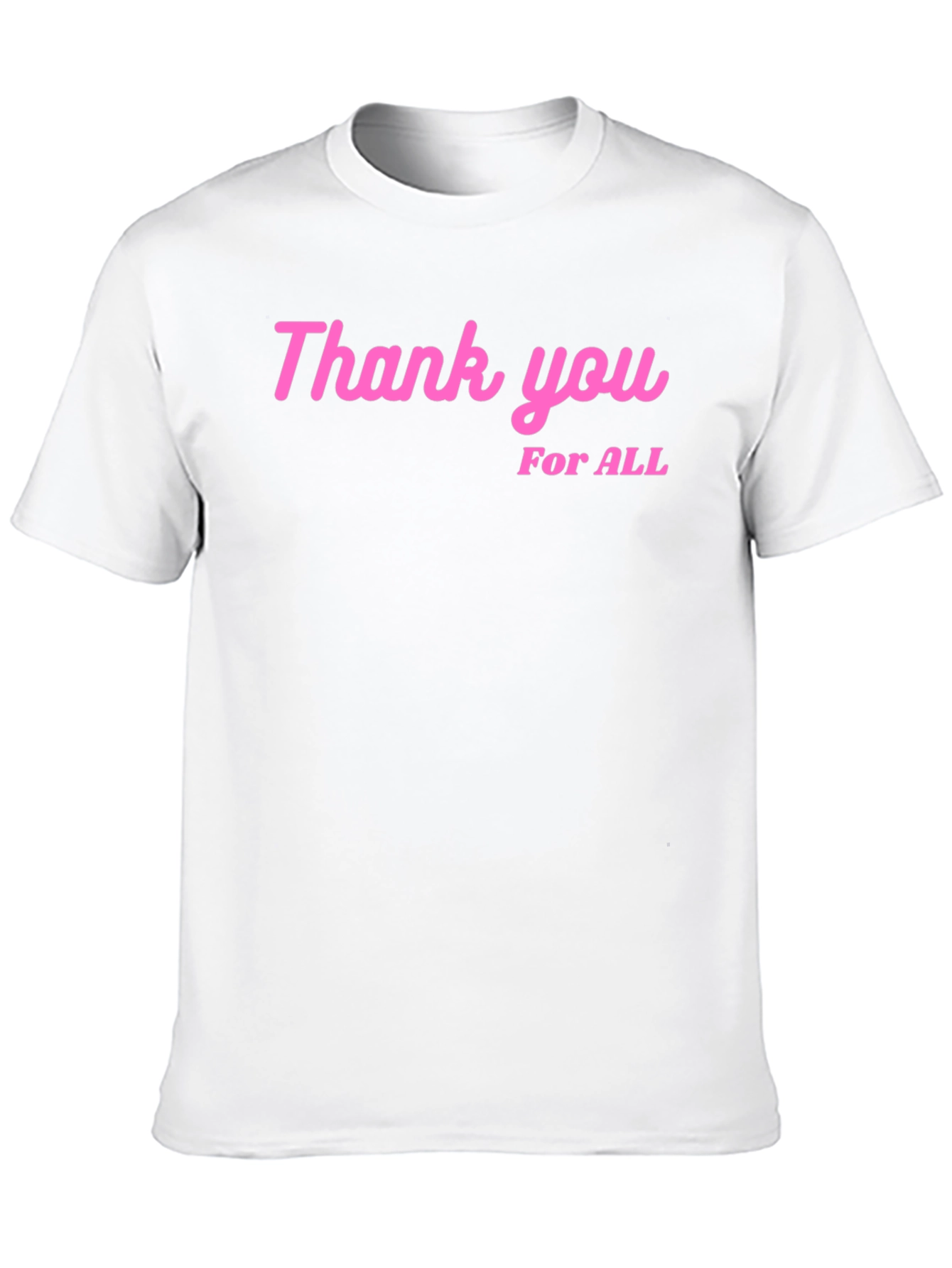 Thank You For All Pink Print Black T-Shirt