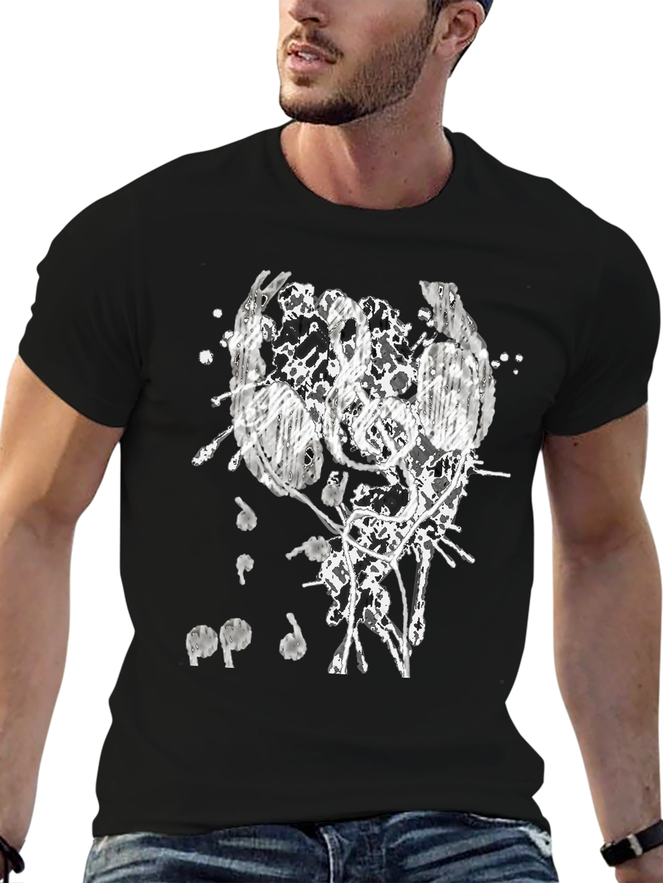 Abstract Headphones Graphic T-Shirt