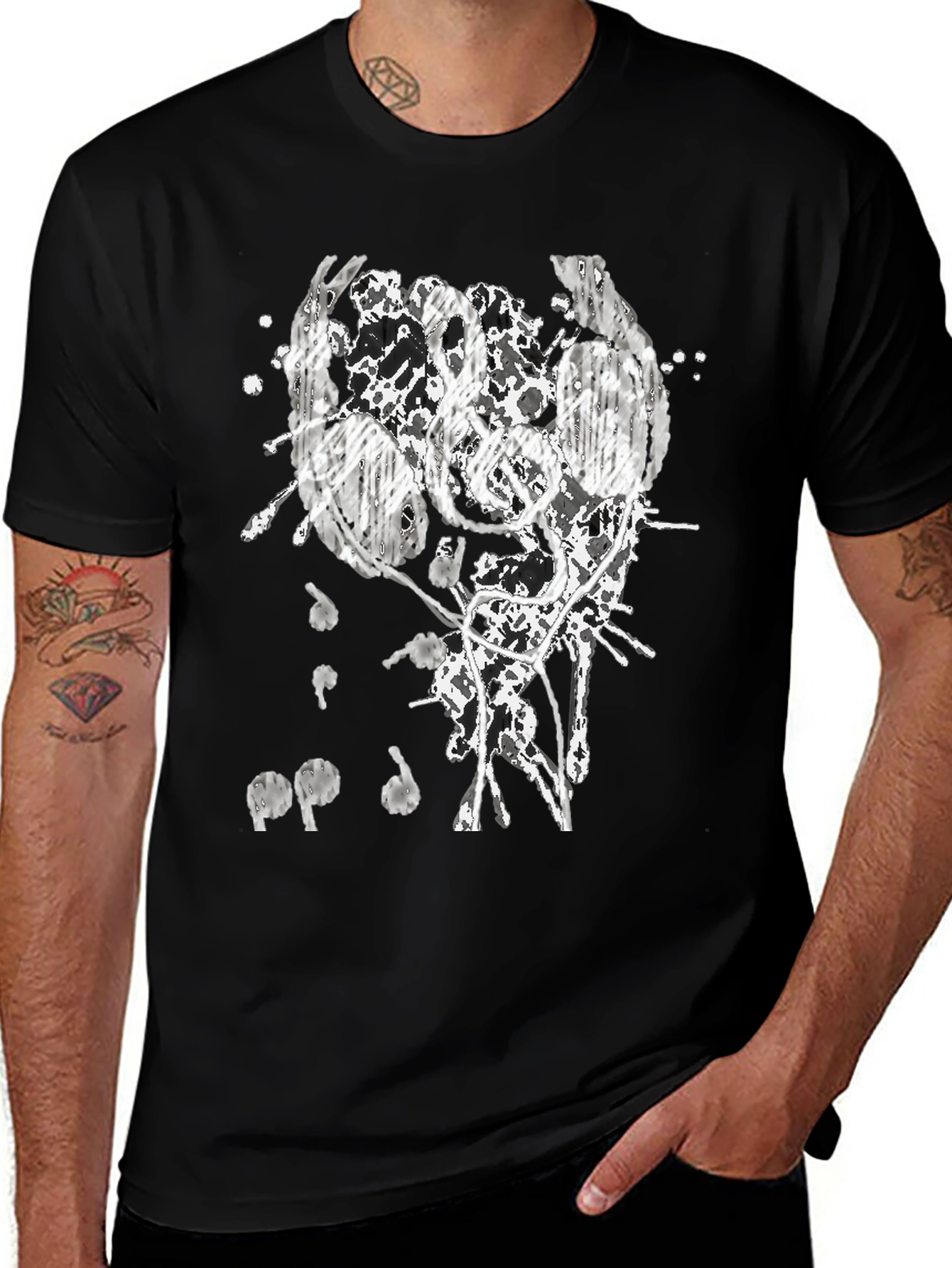 Abstract Headphones Graphic T-Shirt