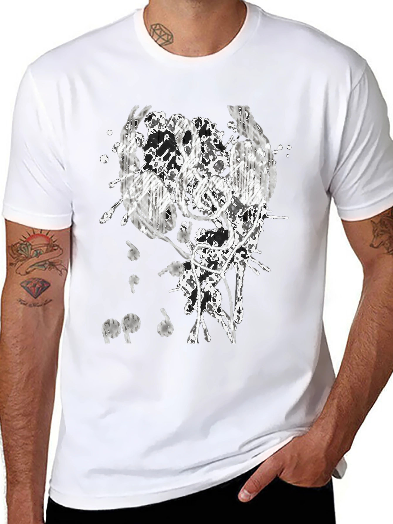 Abstract Headphones Graphic T-Shirt