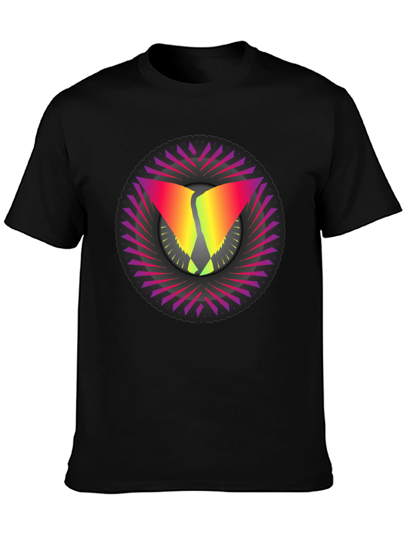 Abstract Graphic Tee - Stylish Mens Black T-Shirt
