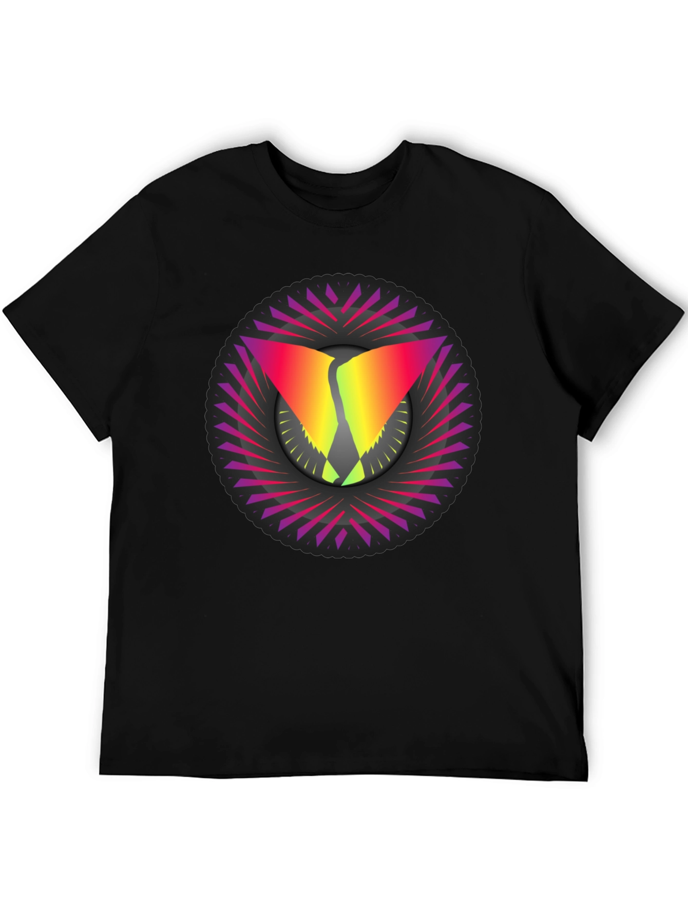 Abstract Graphic Tee - Stylish Mens Black T-Shirt