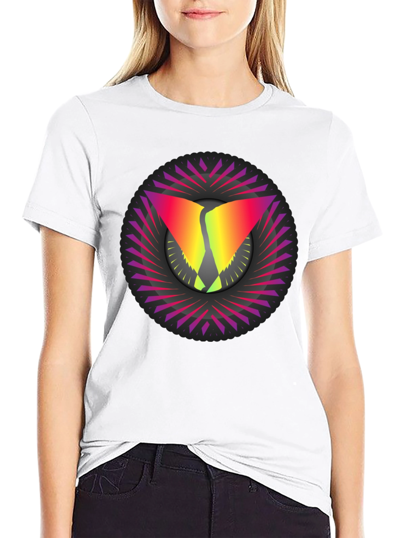 Abstract Graphic Tee - Stylish Mens Black T-Shirt