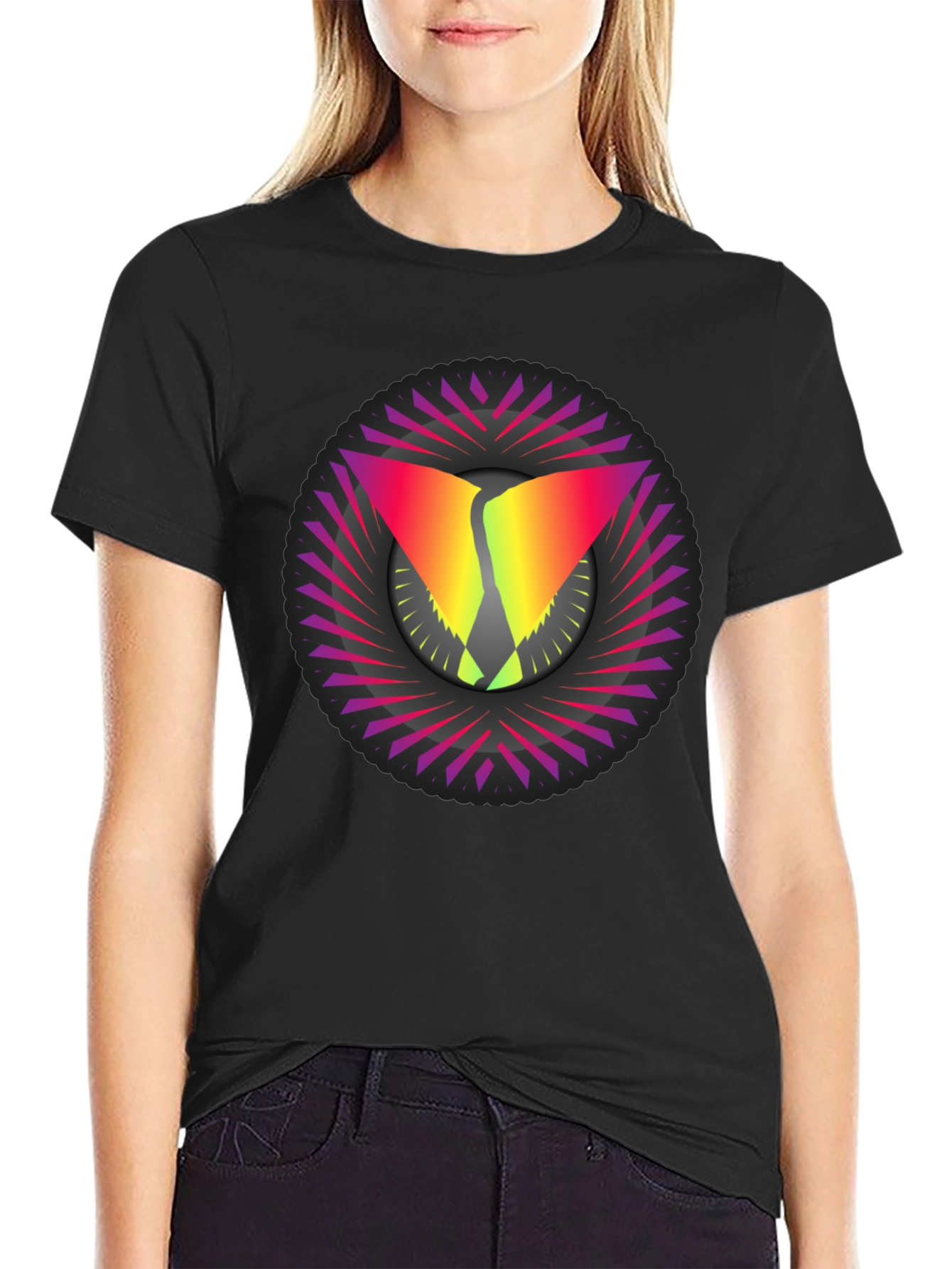 Abstract Graphic Tee - Stylish Mens Black T-Shirt