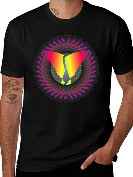Abstract Graphic Tee - Stylish Mens Black T-Shirt