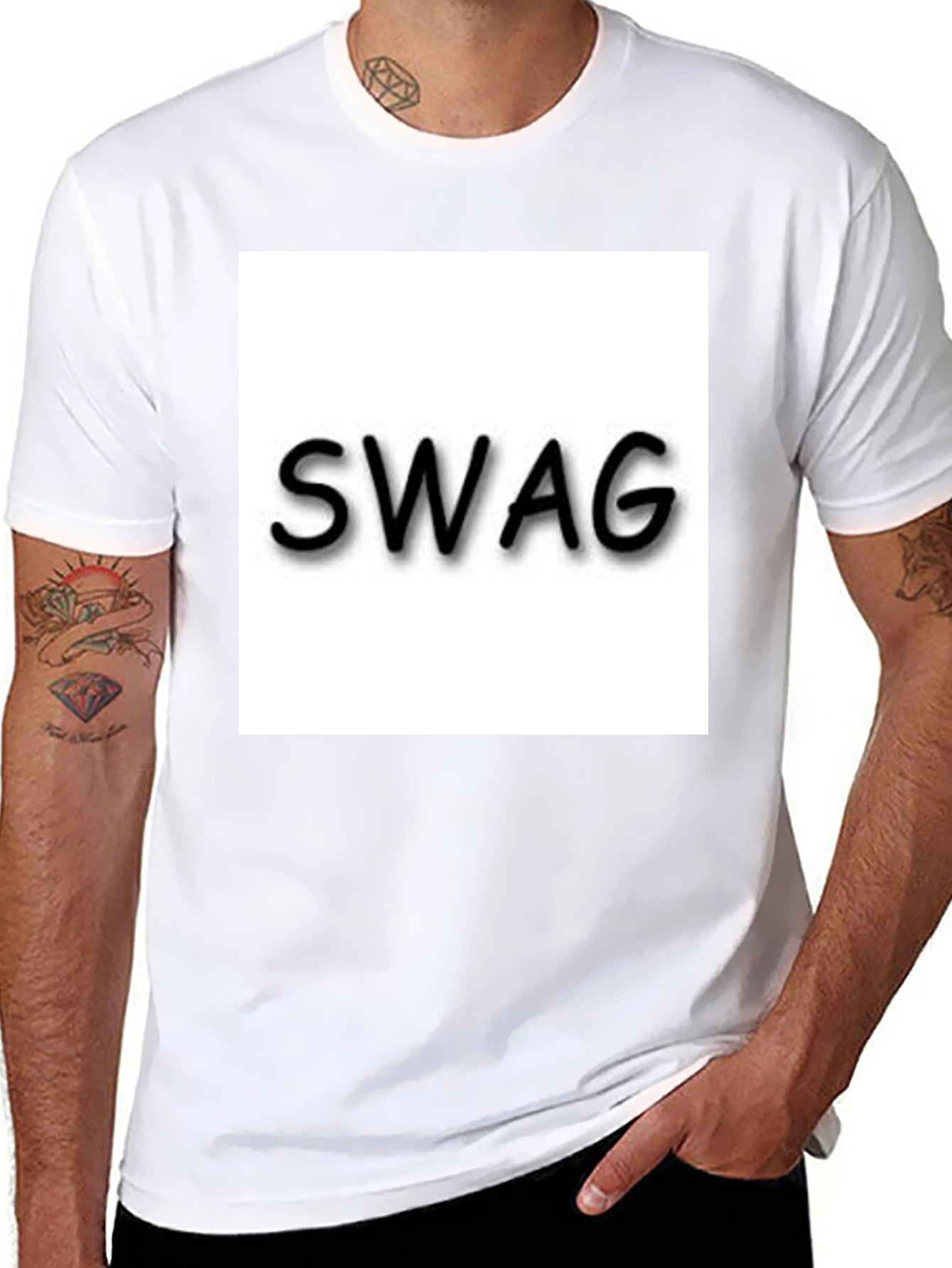 Mens Black T-Shirt - Swag Design