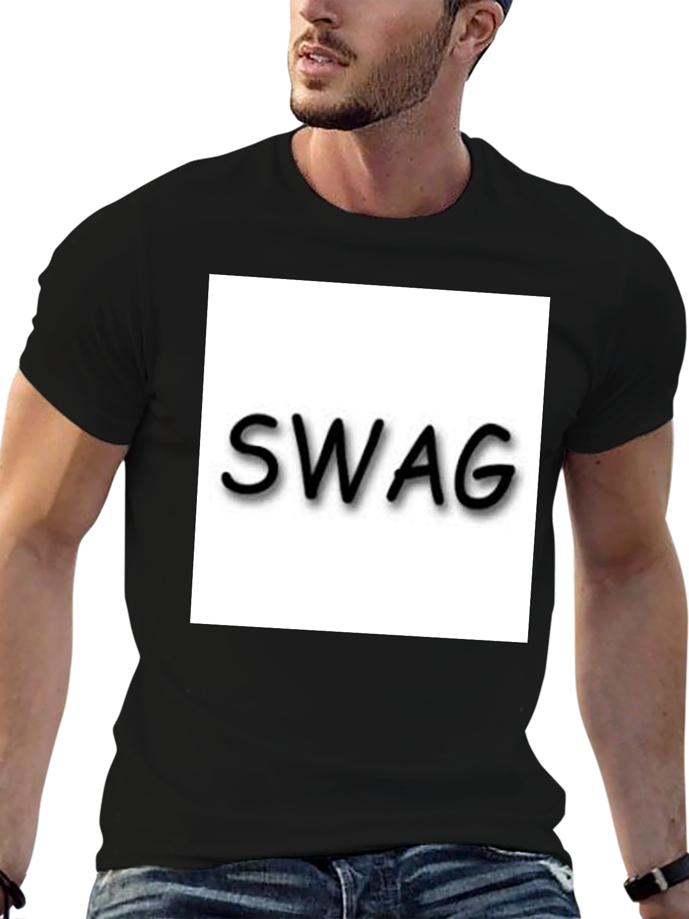 Mens Black T-Shirt - Swag Design