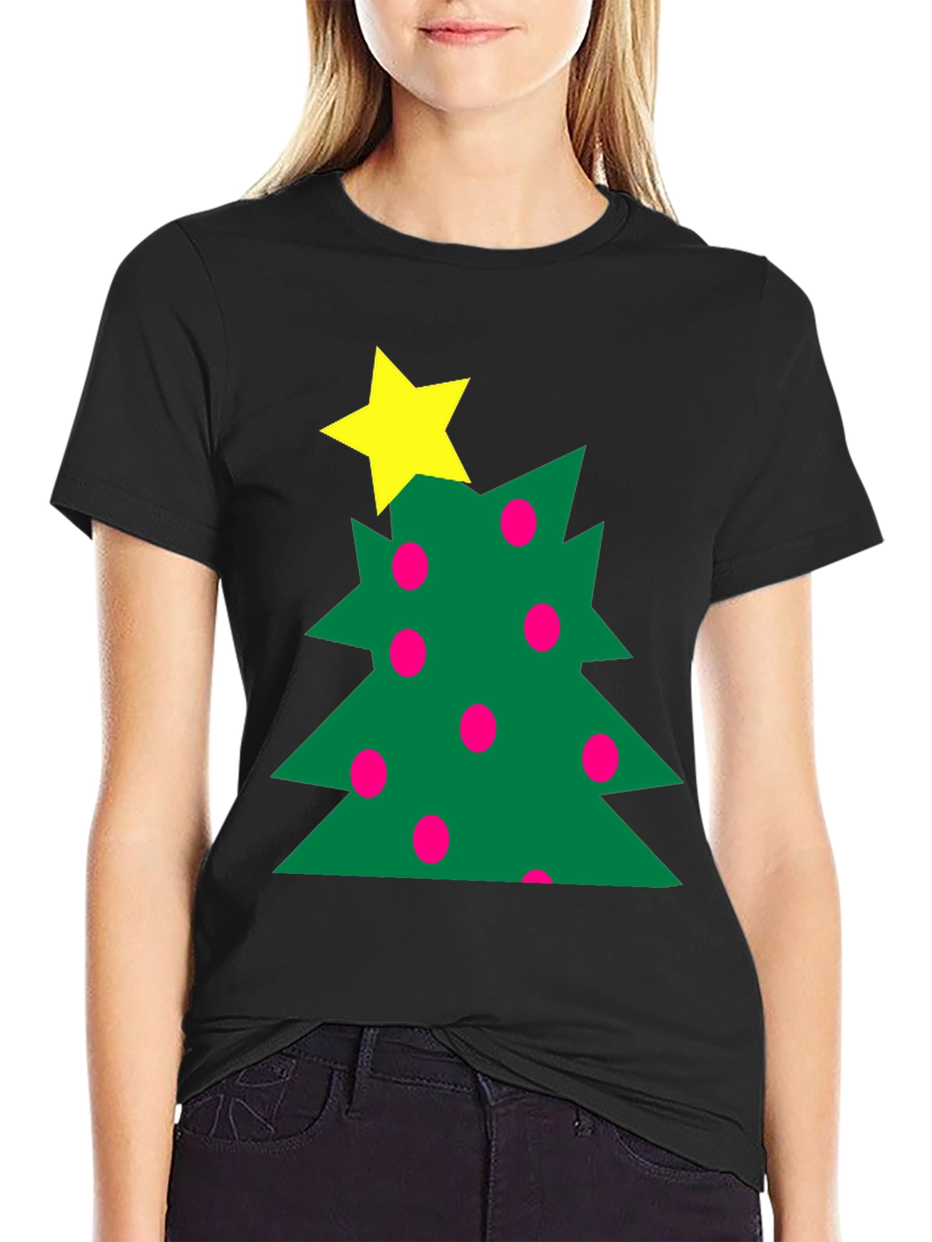 Festive Christmas Tree Graphic Tee - Holiday Style