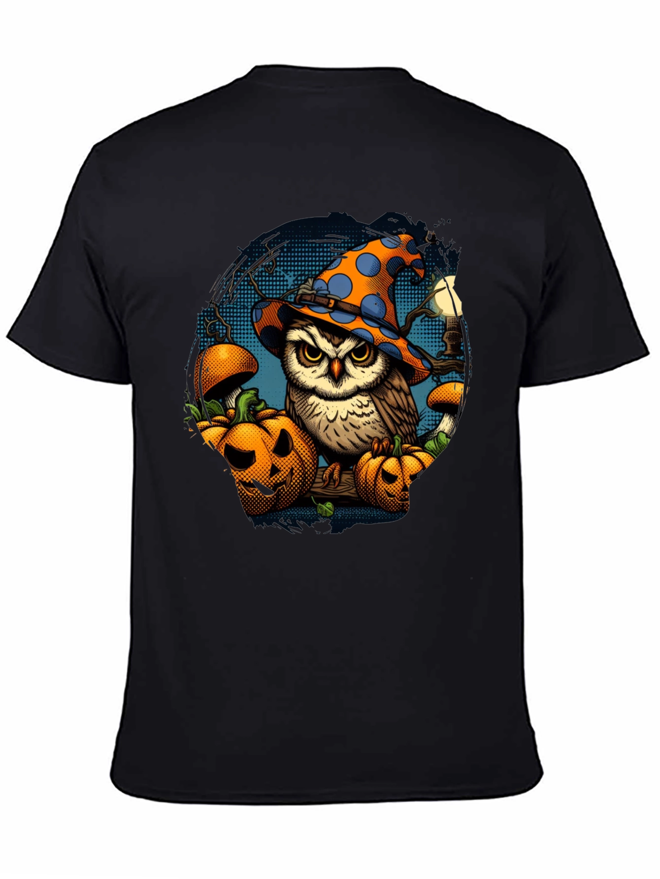 Halloween Owl T-Shirt with Pumpkins