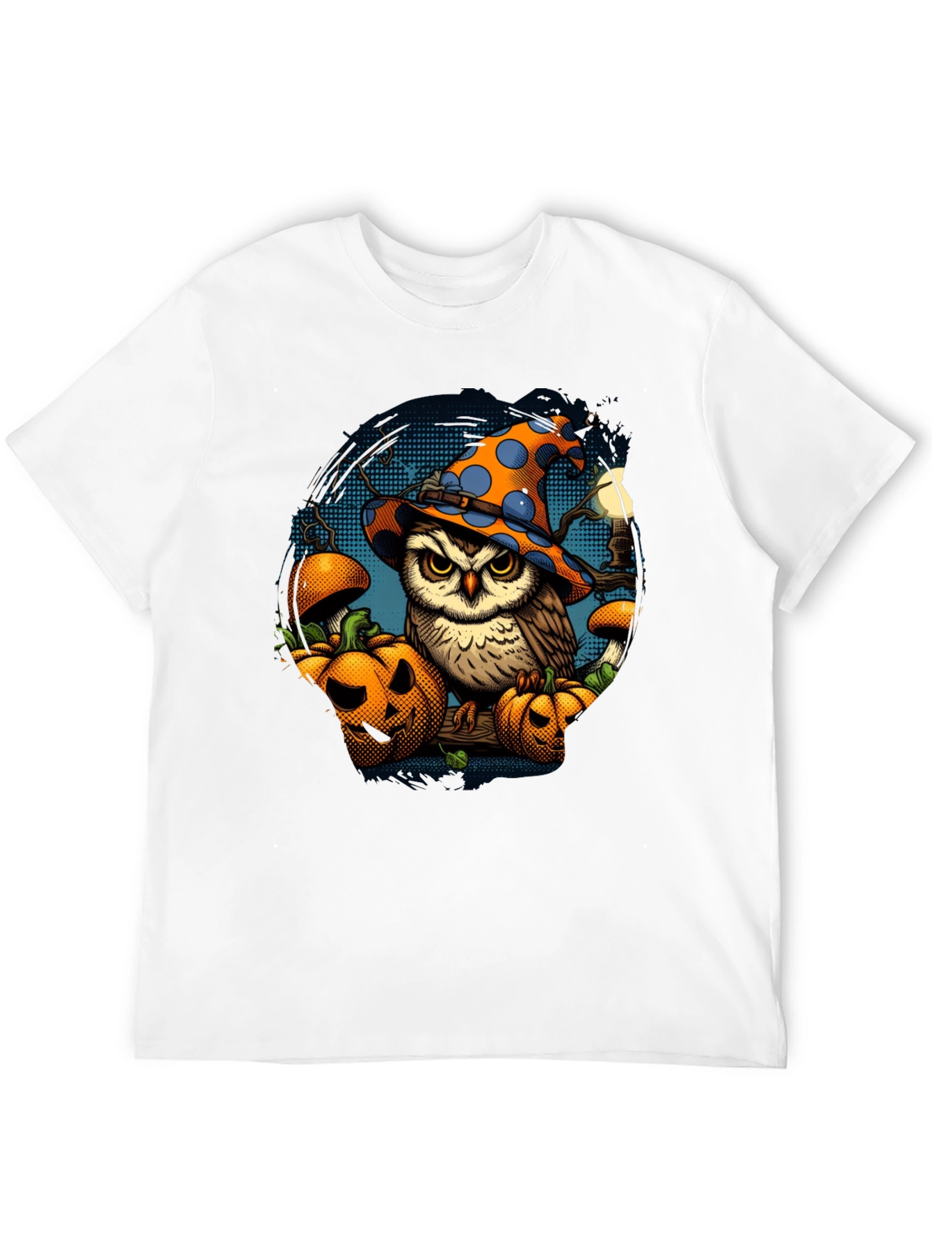 Halloween Owl T-Shirt with Pumpkins