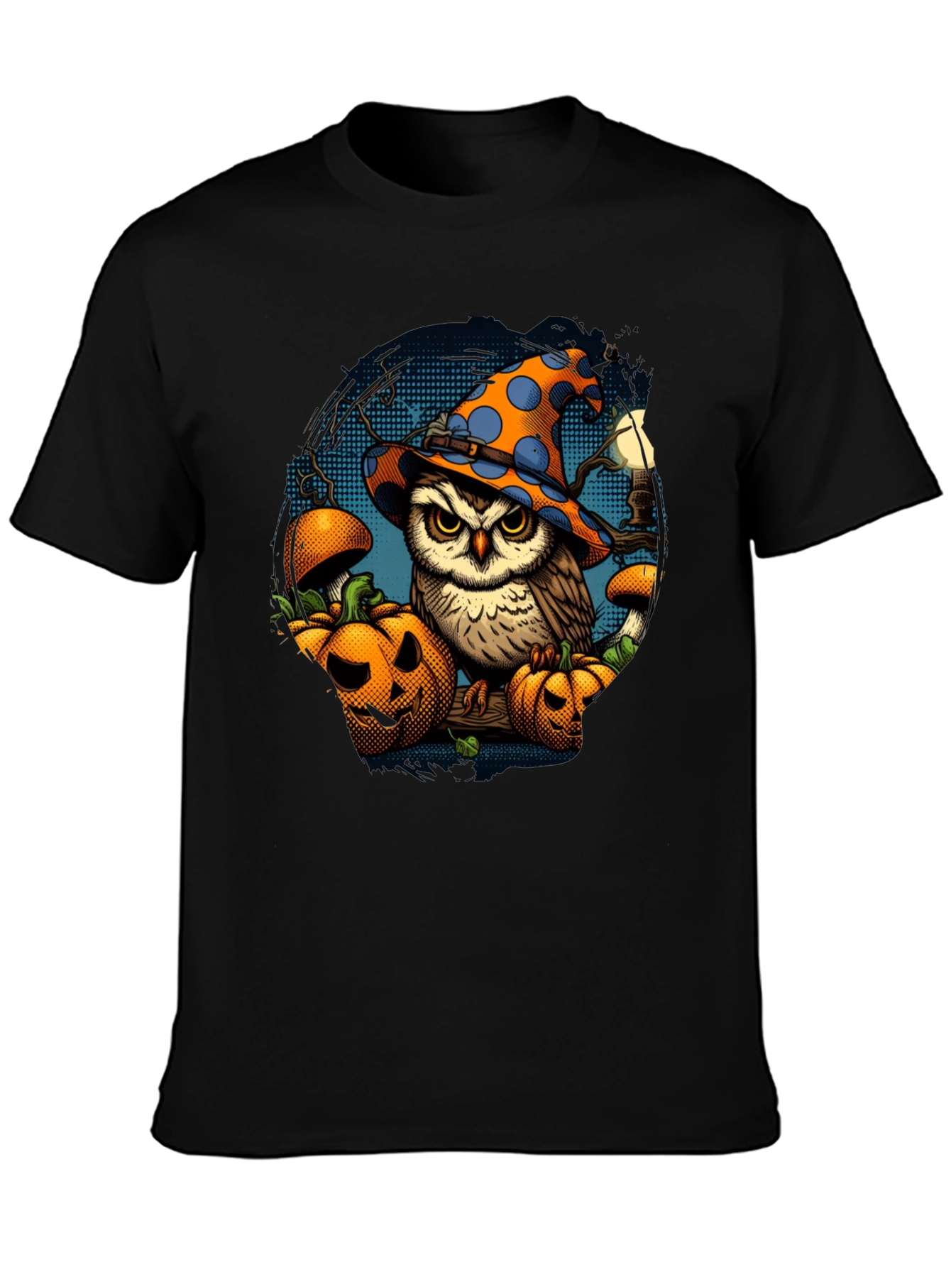 Halloween Owl T-Shirt with Pumpkins