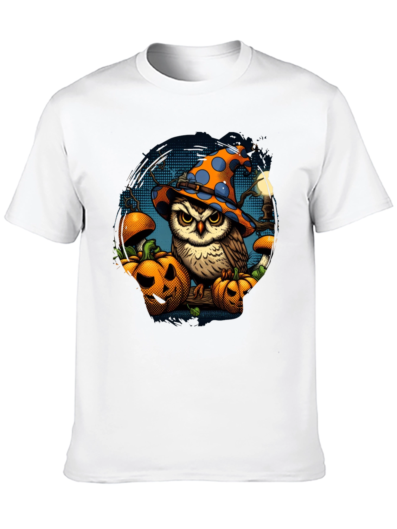 Halloween Owl T-Shirt with Pumpkins