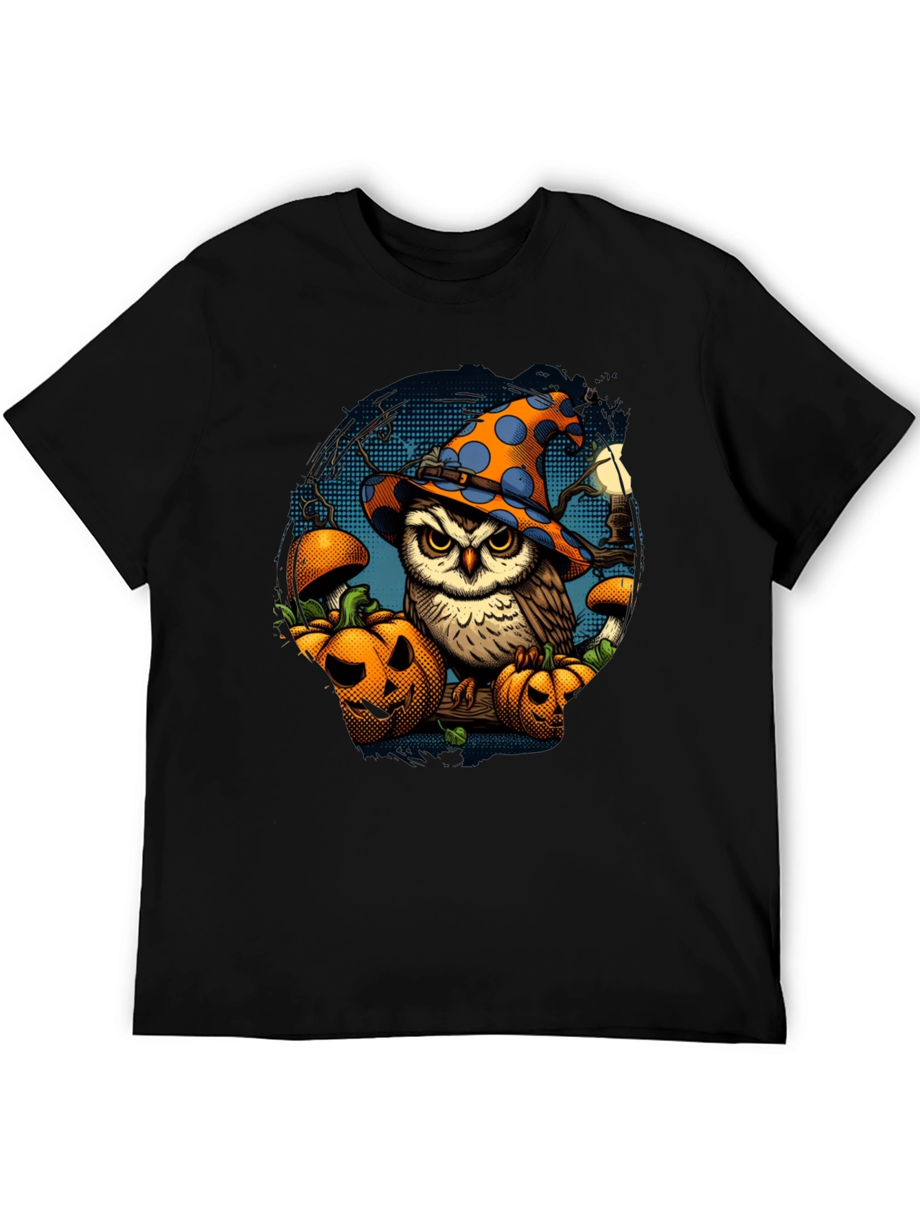 Halloween Owl T-Shirt with Pumpkins