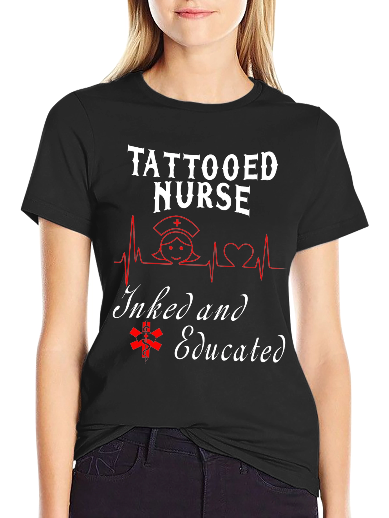 Tattooed Nurse Inked and Educated Graphic Tee