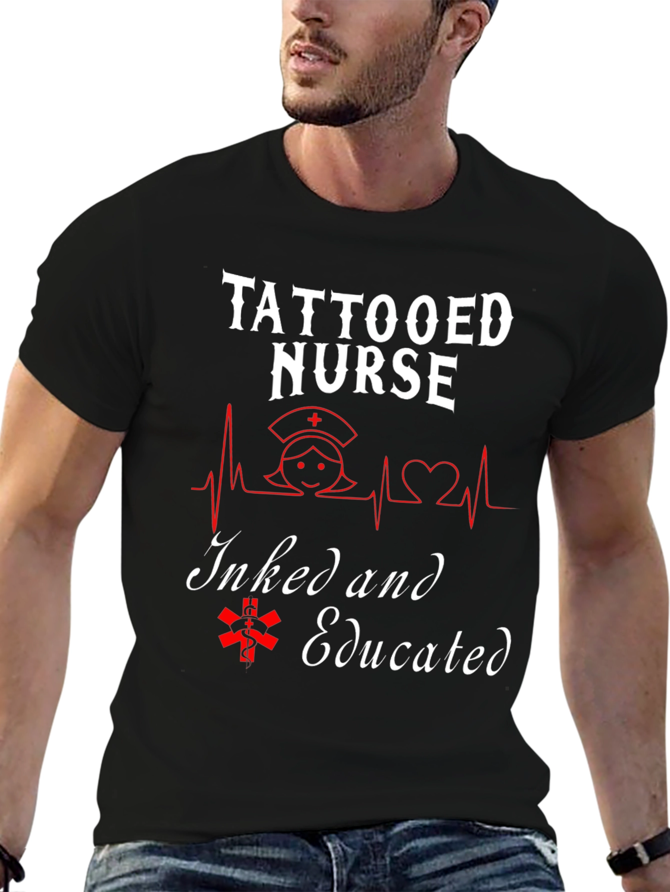 Tattooed Nurse Inked and Educated Graphic Tee