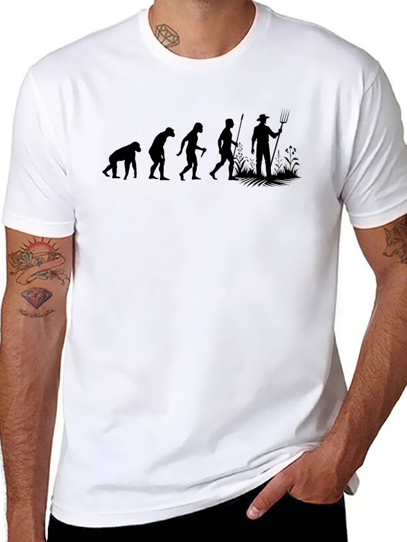Evolution of Farming T-Shirt - Black Graphic Tee