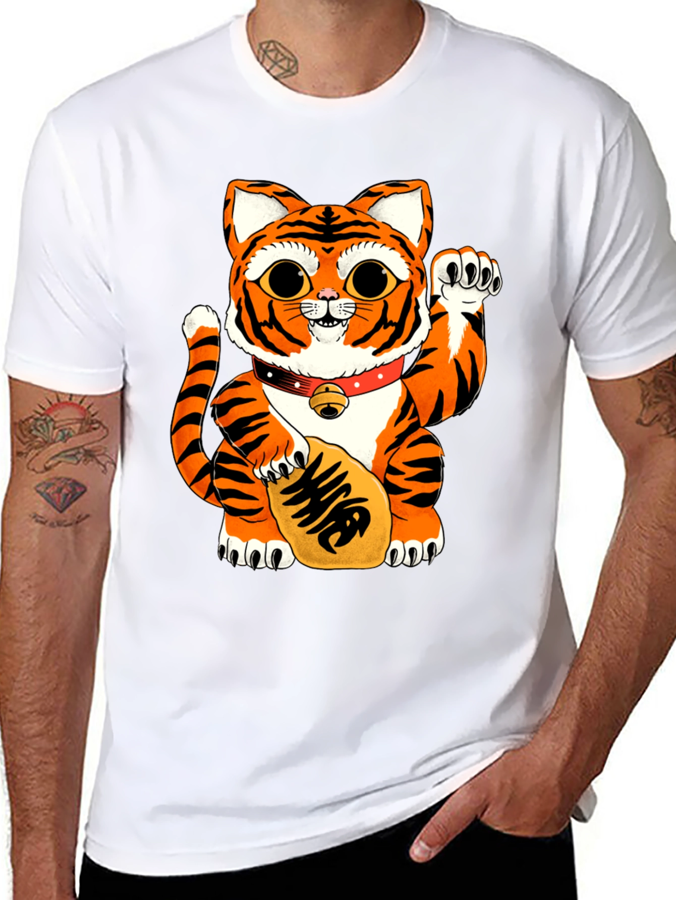 Lucky Tiger Cat Graphic Tee