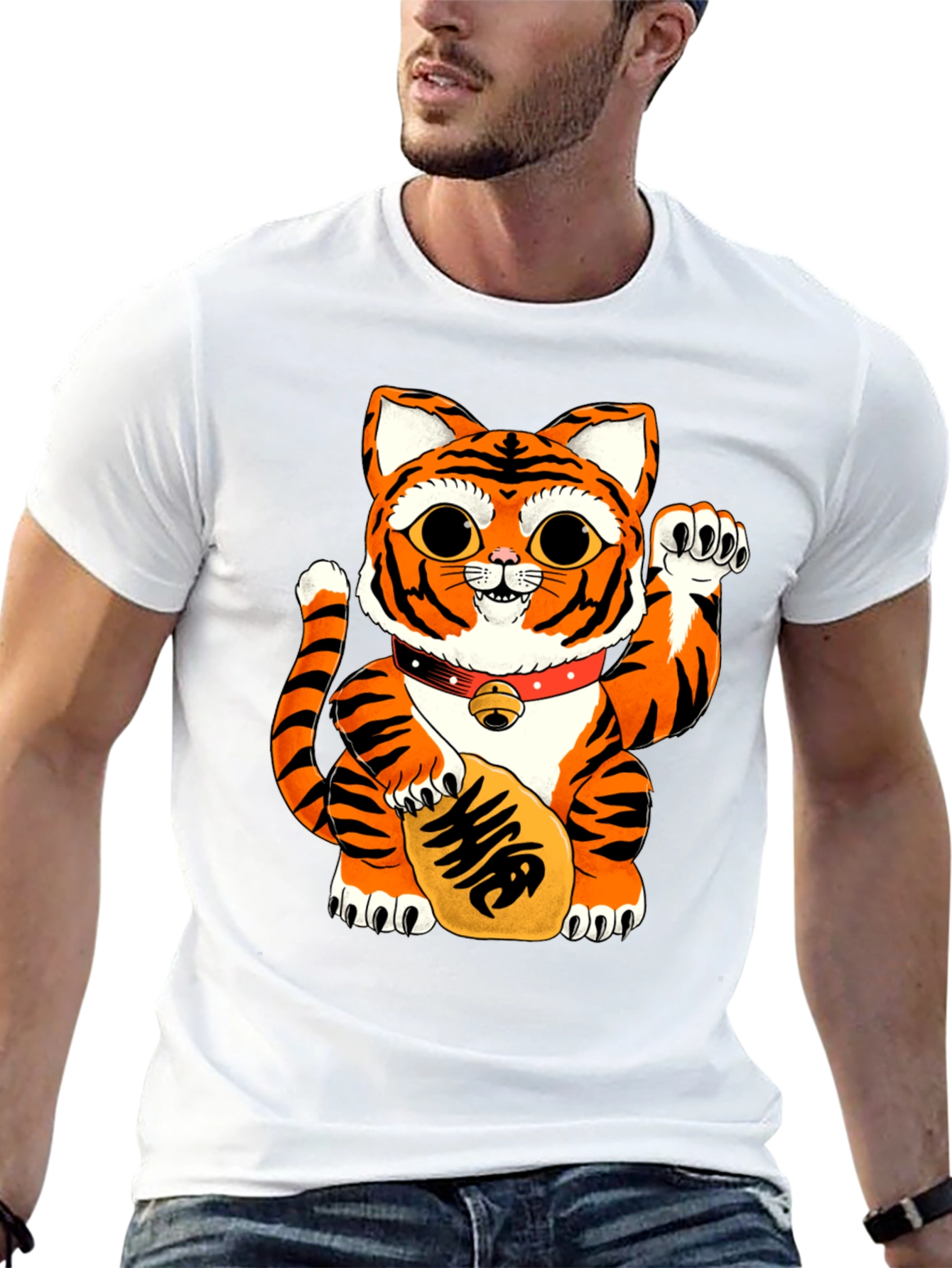 Lucky Tiger Cat Graphic Tee