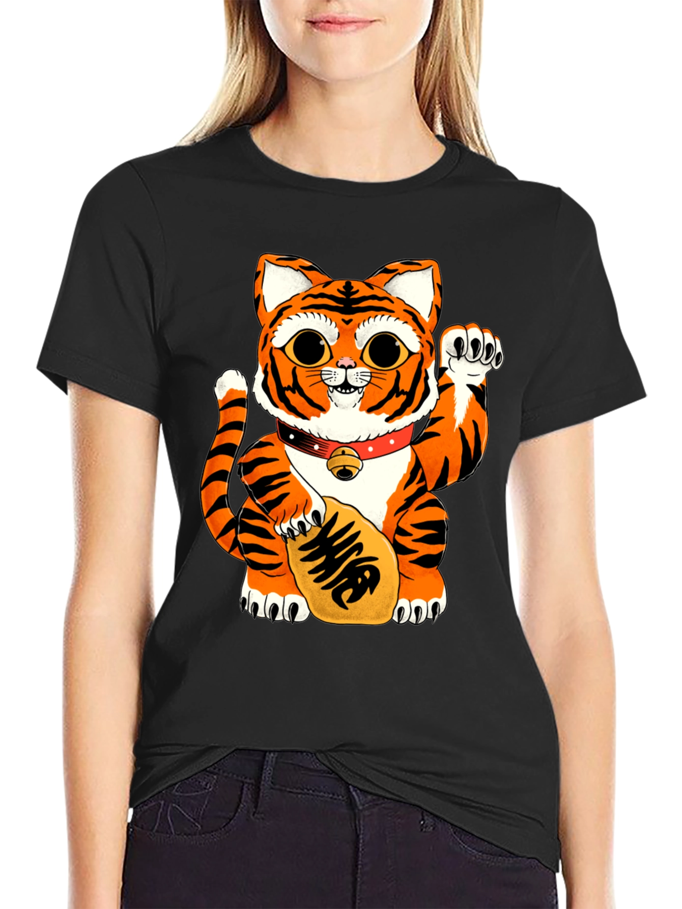 Lucky Tiger Cat Graphic Tee