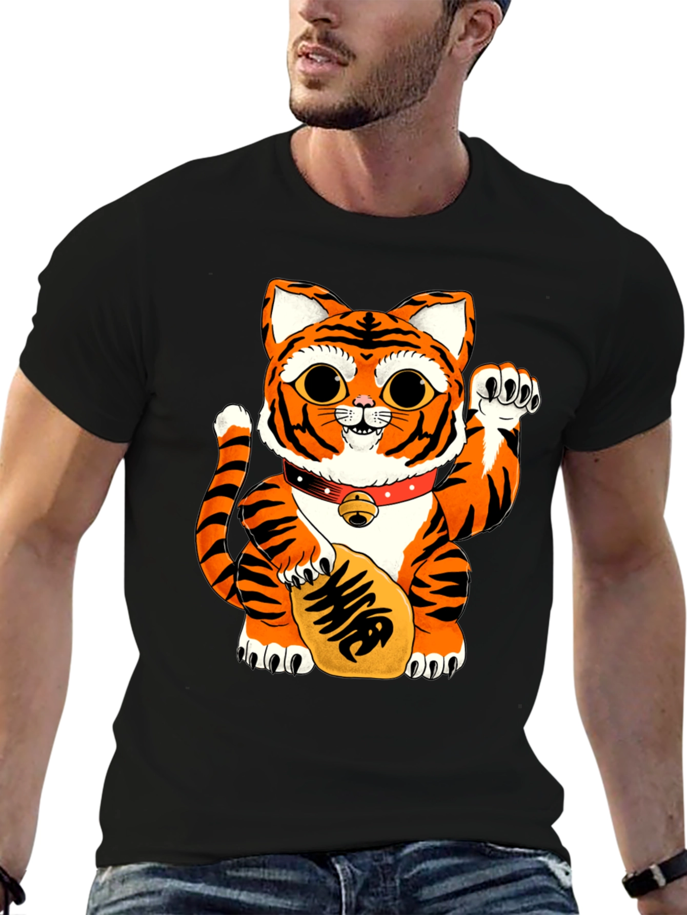 Lucky Tiger Cat Graphic Tee