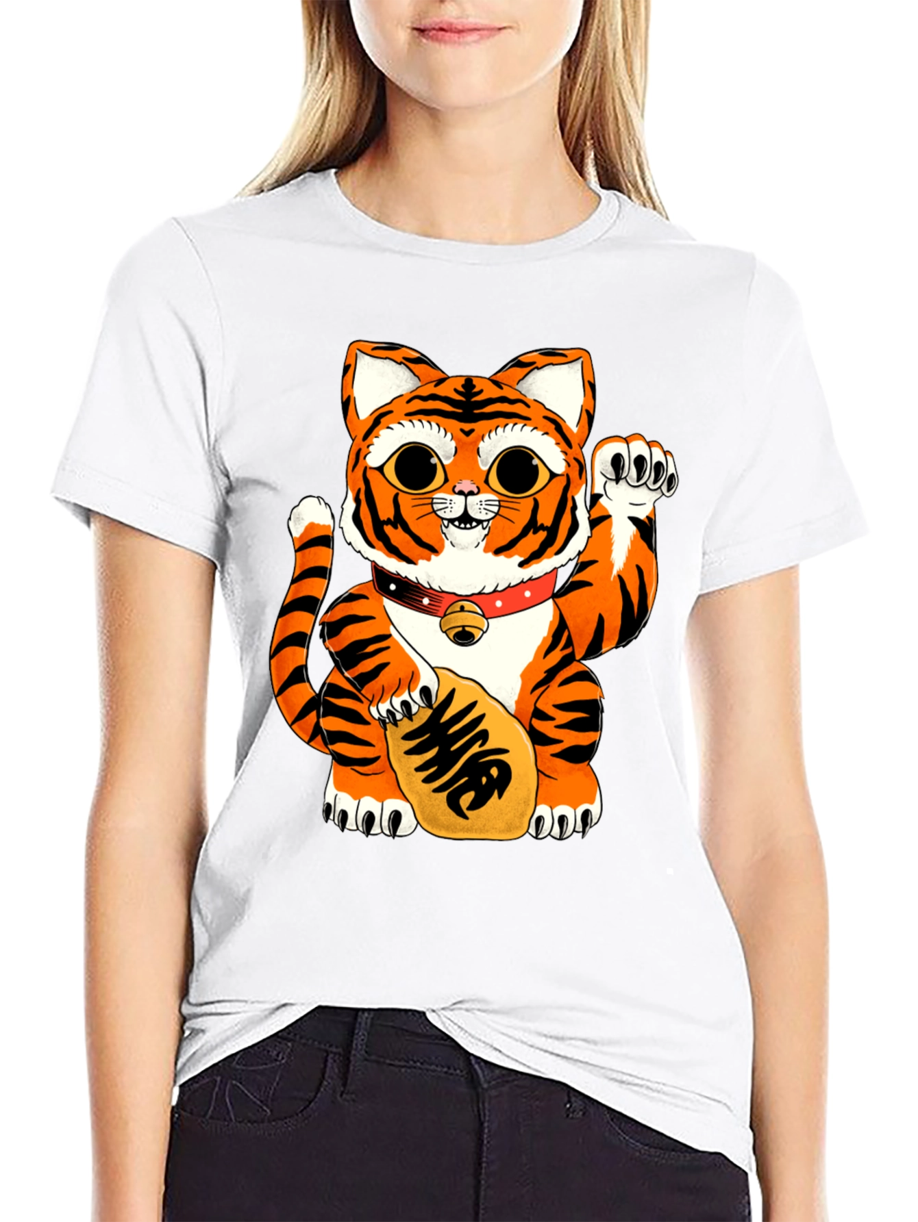 Lucky Tiger Cat Graphic Tee