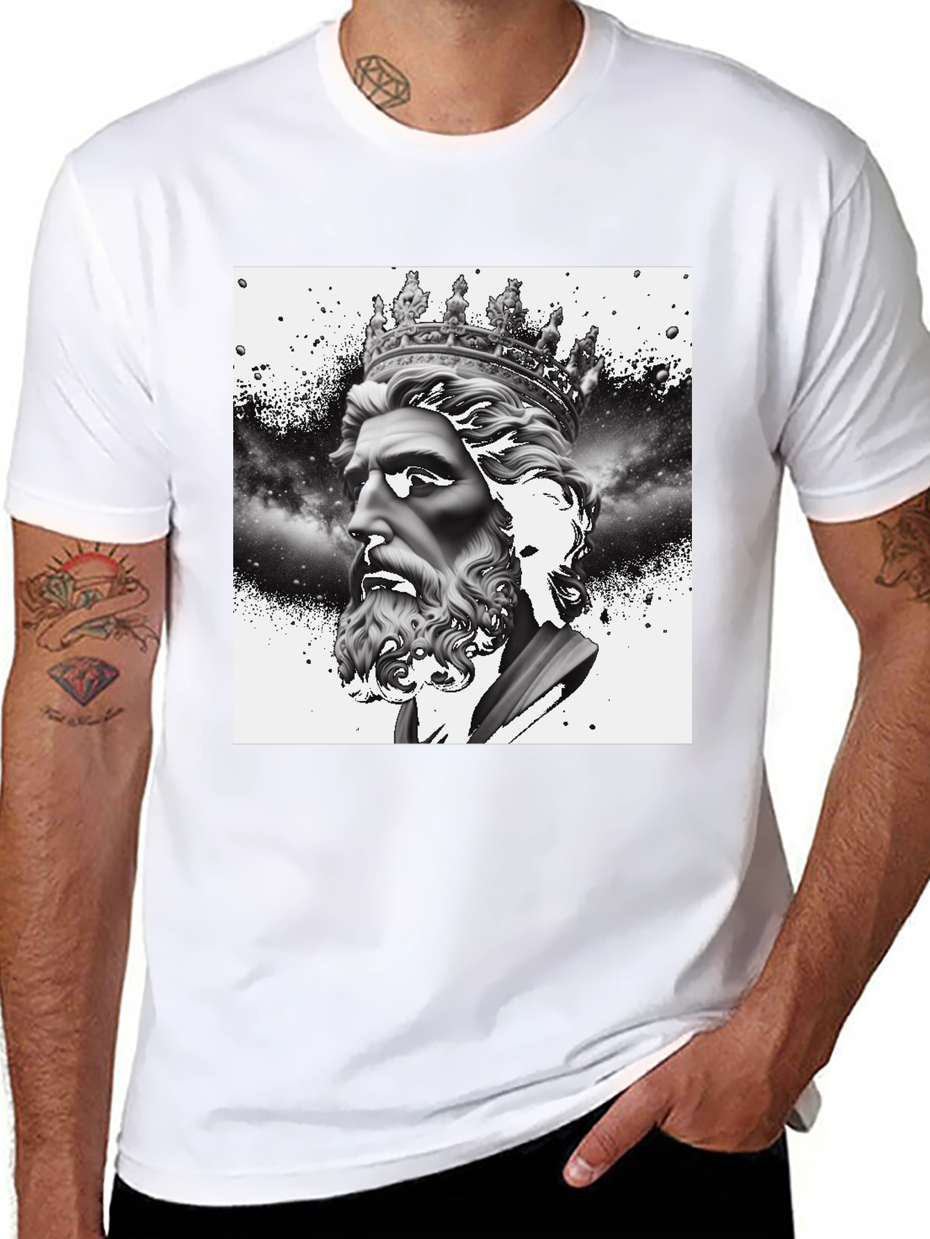 King Neptune Graphic Tee - Black Cotton Blend
