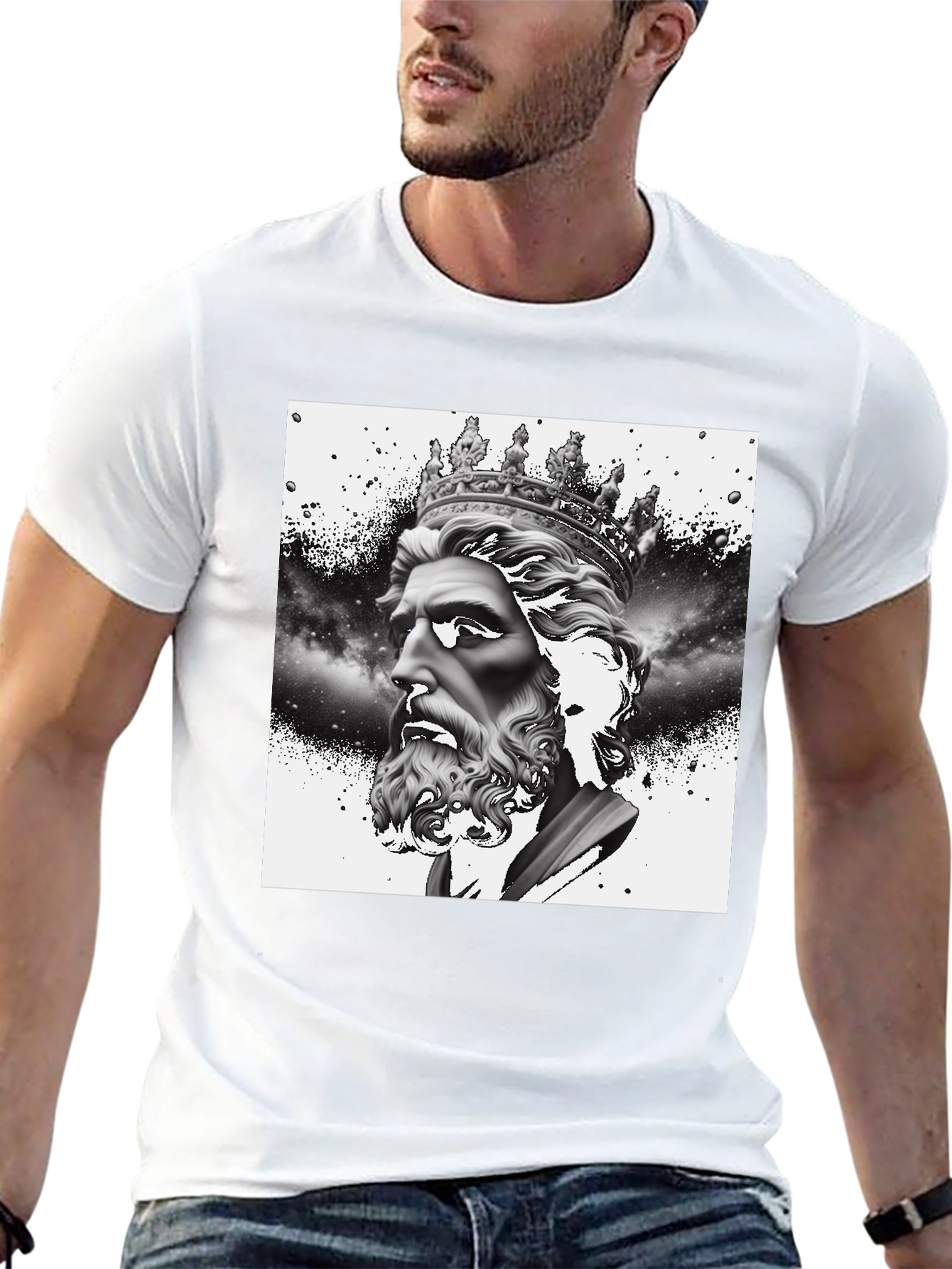 King Neptune Graphic Tee - Black Cotton Blend