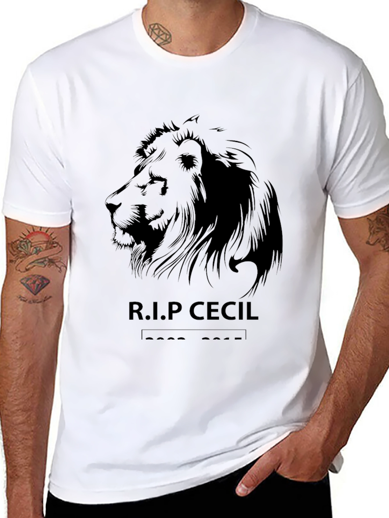 RIP Cecil Lion Graphic Tee - Black